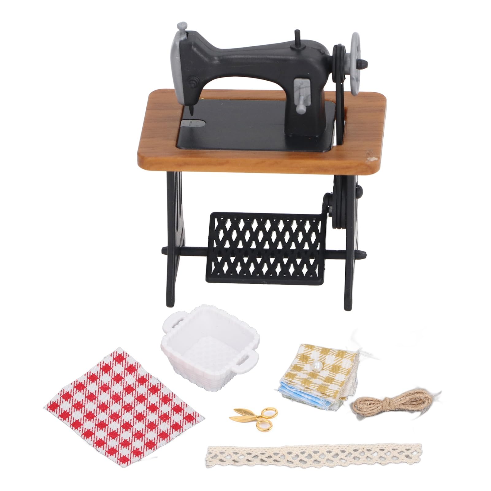 Agatige Máquina de coser en miniatura, muebles de máquina de coser de casa de muñecas 1/12 para accesorio de decoración de casa de muñecas de 1/12 (#1 Agatige Máquina de coser en miniatura, muebles de máquina de coser de casa de muñecas 1/12 para accesorio de decoración de casa de muñecas de 1/12 (#1