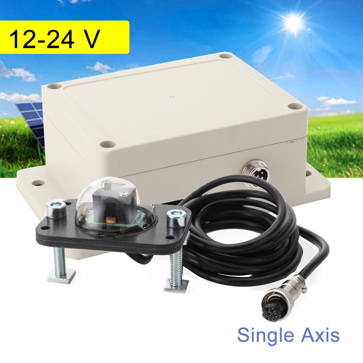 Solar Tracker Controller Single Axis Sun Tracking Controller 12V-24V Automatic Solar Tracking System Sonnenverfolgungssystem mit Lichtsensor 2m Kabel Automatischer Manueller Modus