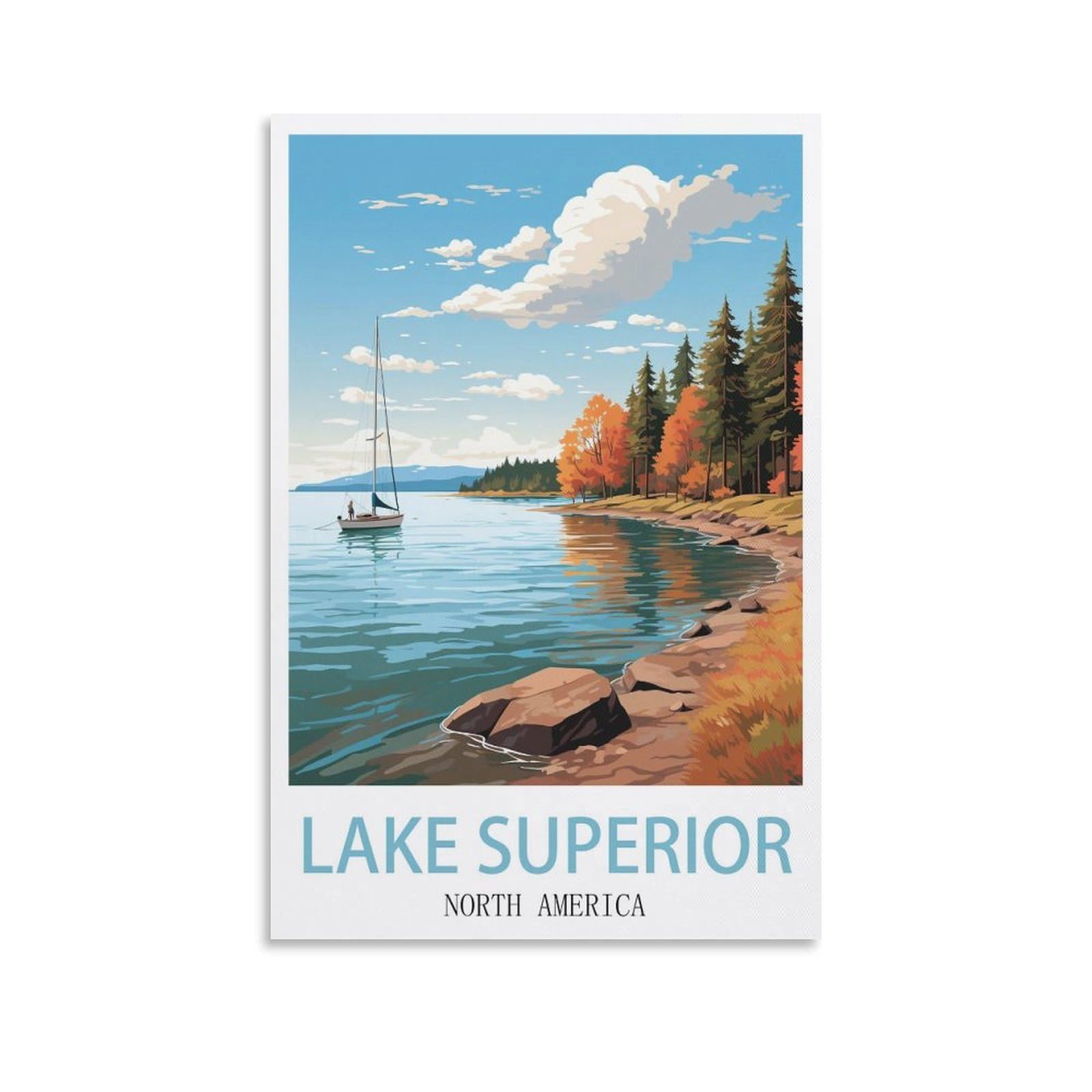 Ezmlfa S114 Diamond Painting Kits For Adults,Lake Superior Diy Crystal Embroidery Gifts,Diamond Art Craft,For Living Room Home 30X40cm