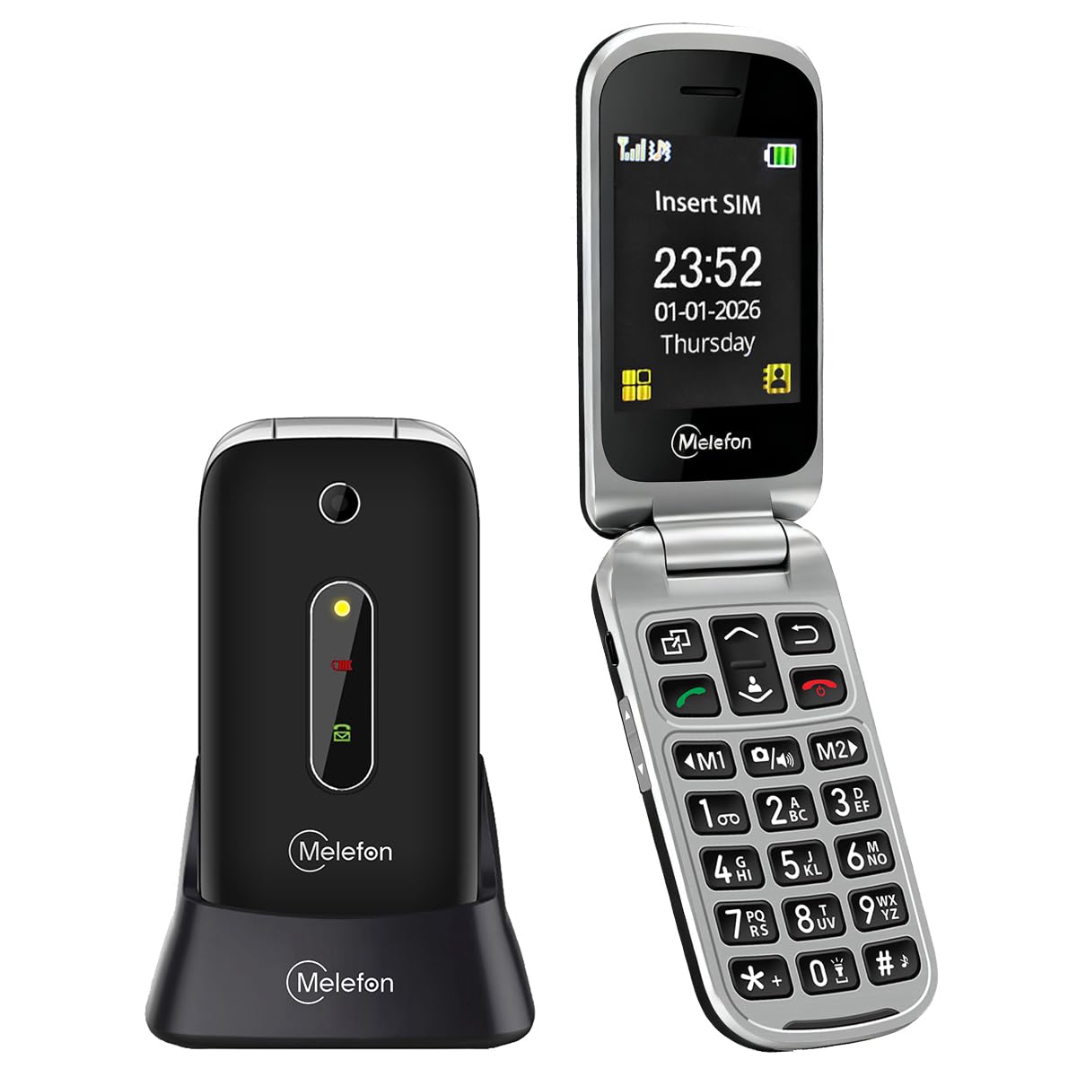 4G Teléfono Móvil para Mayores con Teclas Grandes,Fácil de Usar para Personas Mayores,Botón SOS,Llamada Rápida,Pantalla a Color de 2,4 Pulgadas,1350mAh Batería