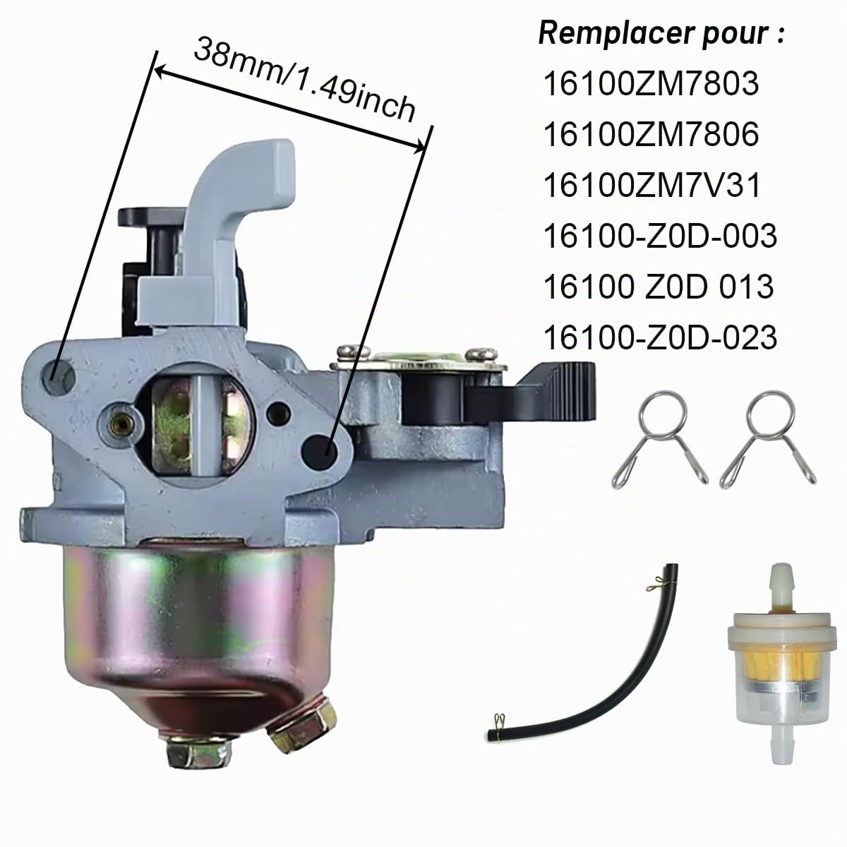 ZAMDOE Carburateur pour Honda 152F GXH50 GX100 G100U MBX10 G100 G150 154F 156F 2.2HP-3hp Mélangeur Belle Loncin Carb Moteur 16100-Z0D-003 16100 Z0D 013 16100-ZM7-803 1 6100-ZM7-V31 16100-Z4E-003