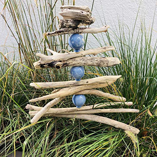 NEU: Gartenstecker aus Treibholz mit handgefertigten Tonkugeln