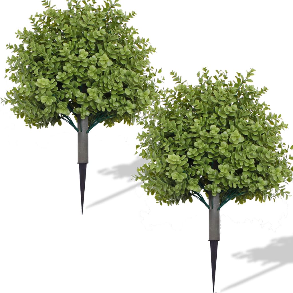 Sztuczne eukaliptusowe drzewa topiary, do użytku wewnątrz i na zewnątrz, sztuczne rośliny z kolcami do ziemi, do zimozielonego ogrodu, na ganek, dekoracja domu, 2 szt