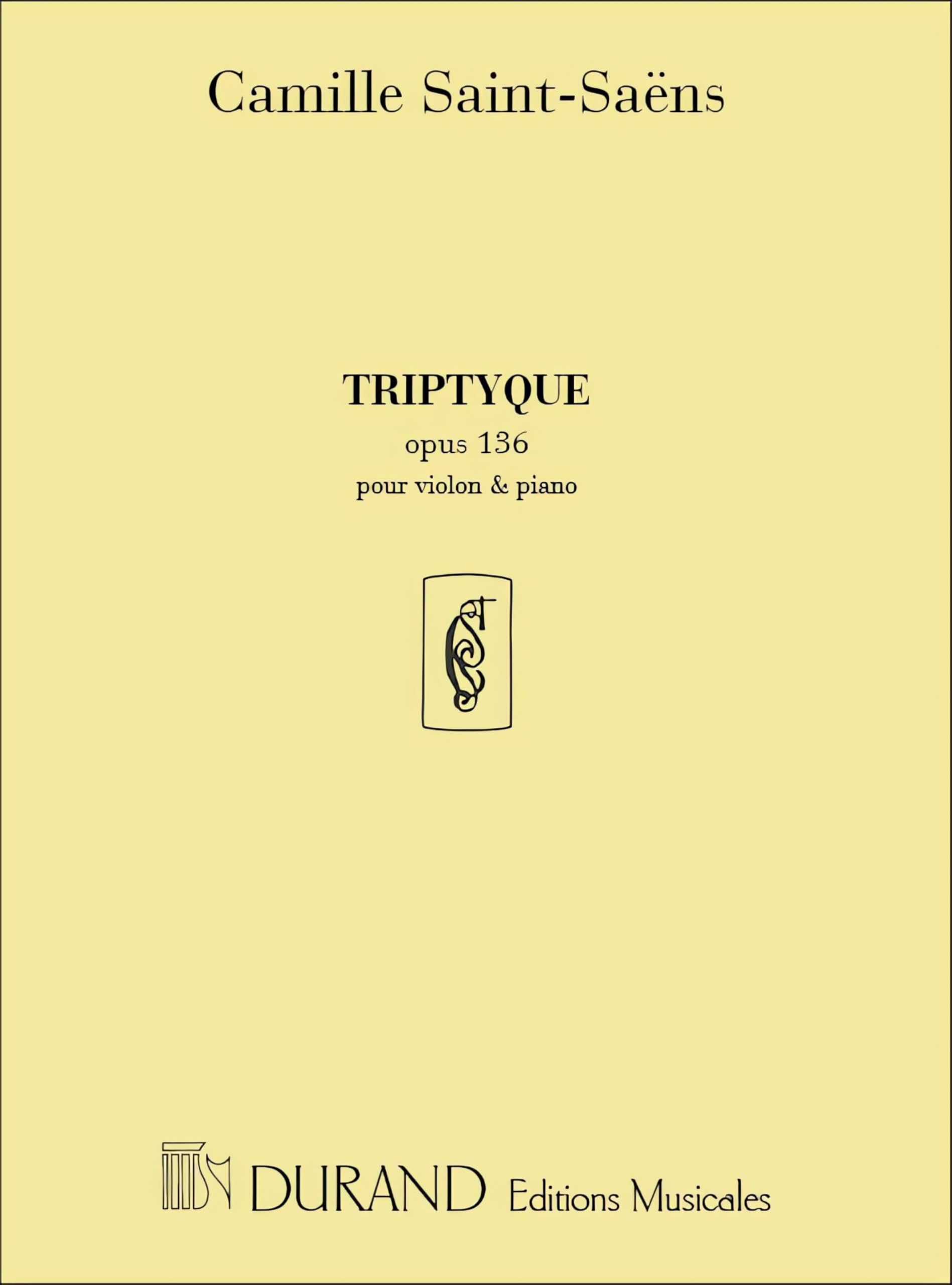 Triptyque Op 136 Violon-Piano édition de prestige pour concert