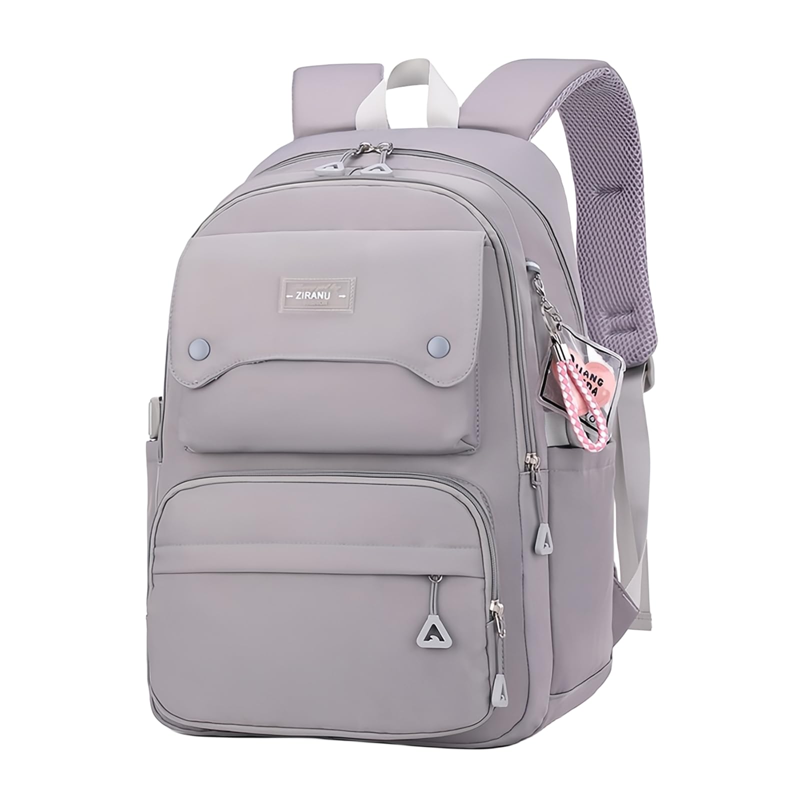 Solid Color Kids Backpack for Teens Girls, Multi-pocket School Bag Girls Backpack