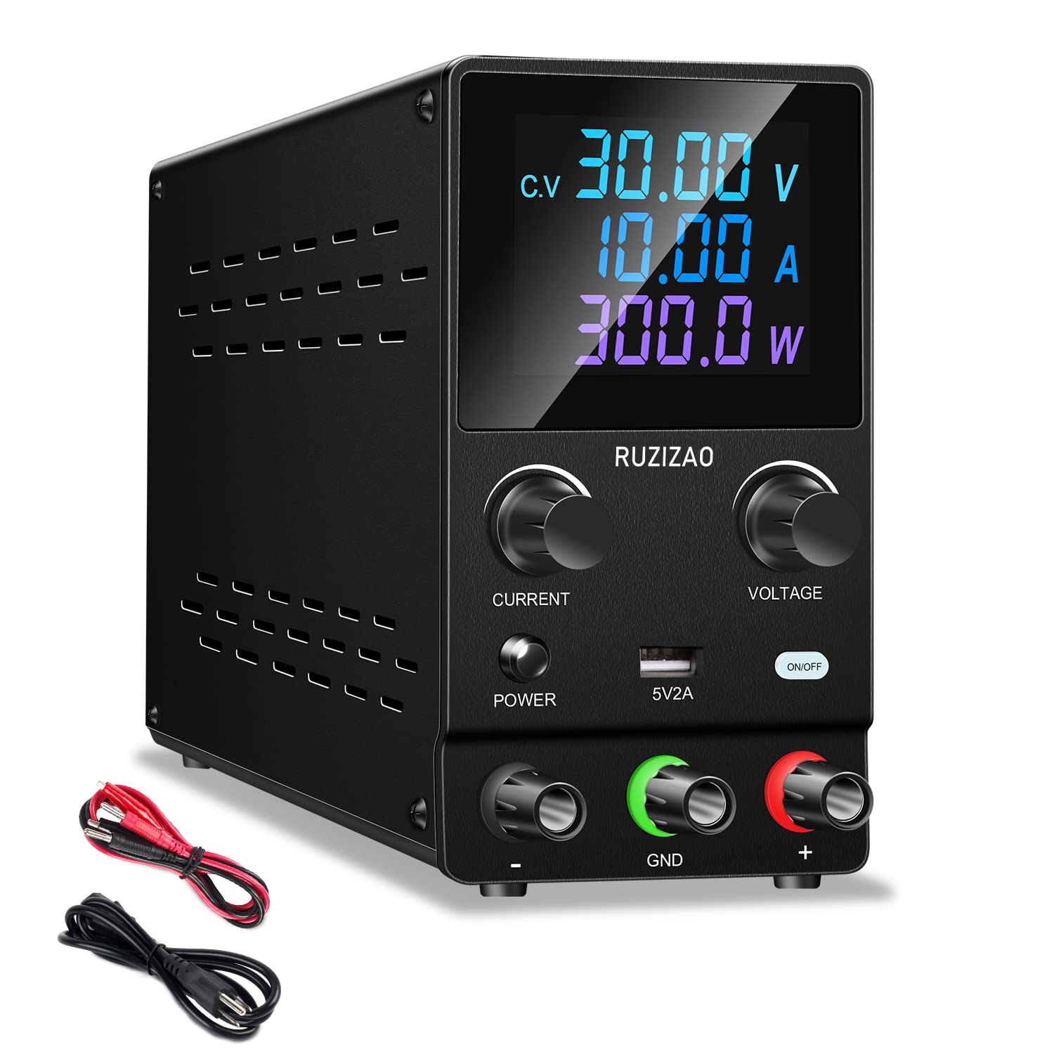 RUZIZAO Alimentation Laboratoire 30V 10A Réglable - Alimentation Stabilisée Programmable Avec Écran LED, Port USB Et Logiciel Windows