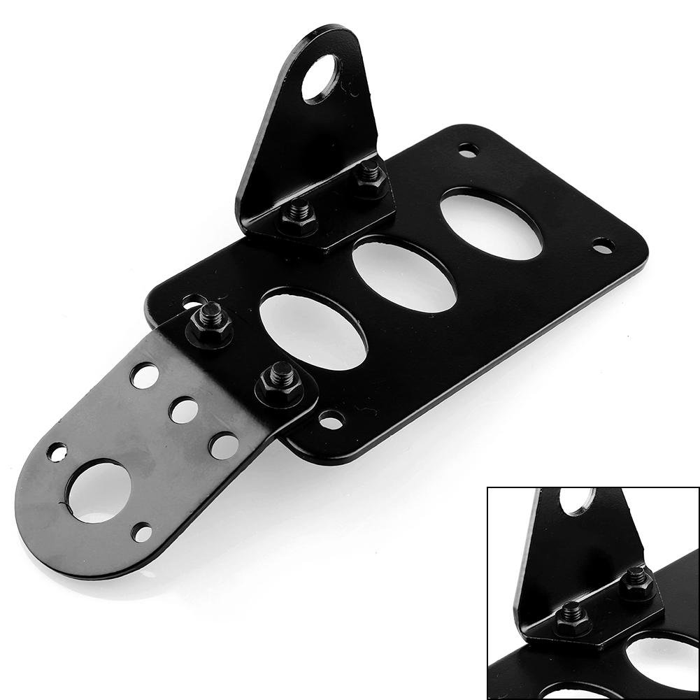 Gorgeri Support Plaque D'Immatriculation Moto En Alliage D'Aluminium – Réglable, Robuste Et Style Noir Brillant Pour Cruiser/Chopper