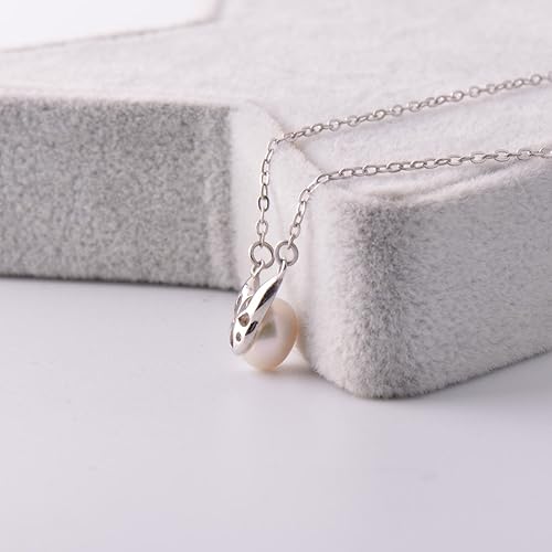 Miniatura 5 de Paialco Collar con colgante de gatito de plata esterlina con perlas de agua dulce cultivadas, Perla