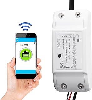 Intelligenter Garagentor Controller, Universeller WiFi Garagentoröffner Ferntüröffner Kompatibel mit Mehreren Benachrichtigungsmodi Gerätetürsicherheitssysteme Unterstütz Schlüssello(100 240V EU PLUG)