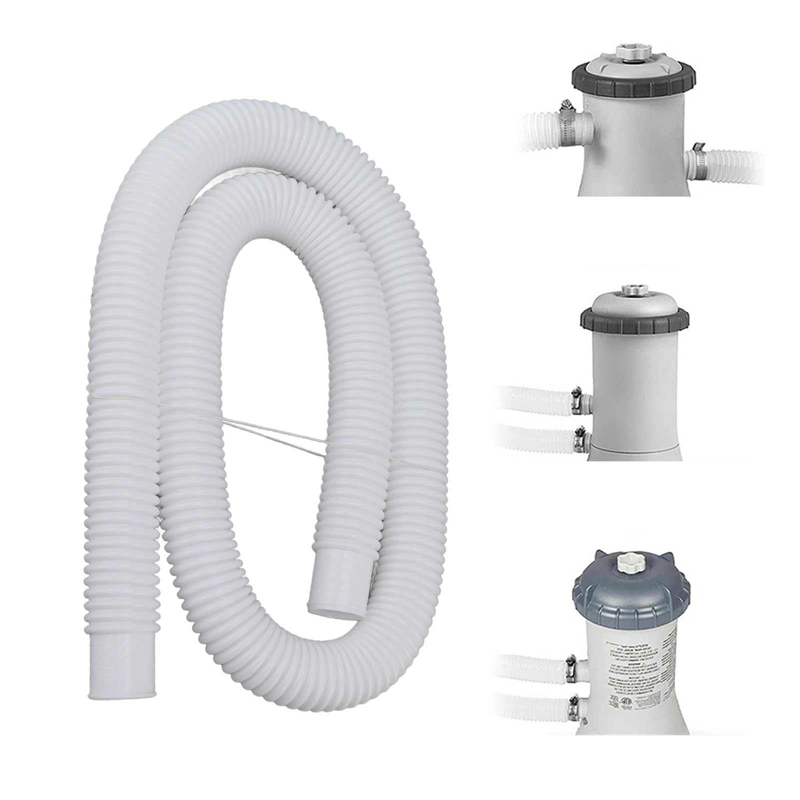 Swimming Pool Replacement Hoses with Clamps for 300 330 530 1000 Gallon Pool Pump
