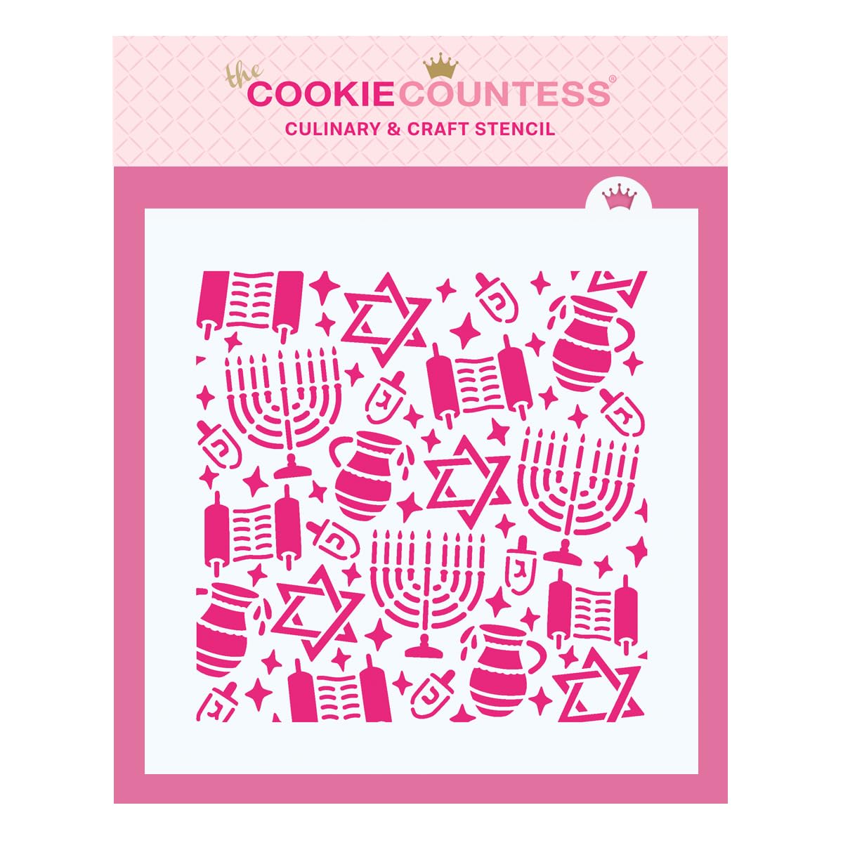 The Cookie Countess Hanukkah Pattern Stencil