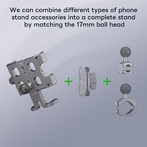 Miniatura 4 de FANAUE Soporte de teléfono para motocicleta con cabeza de bola de 0.67 pulgadas, soporte de teléfono para bicicleta Garmin GPS Soporte de 0.669 in