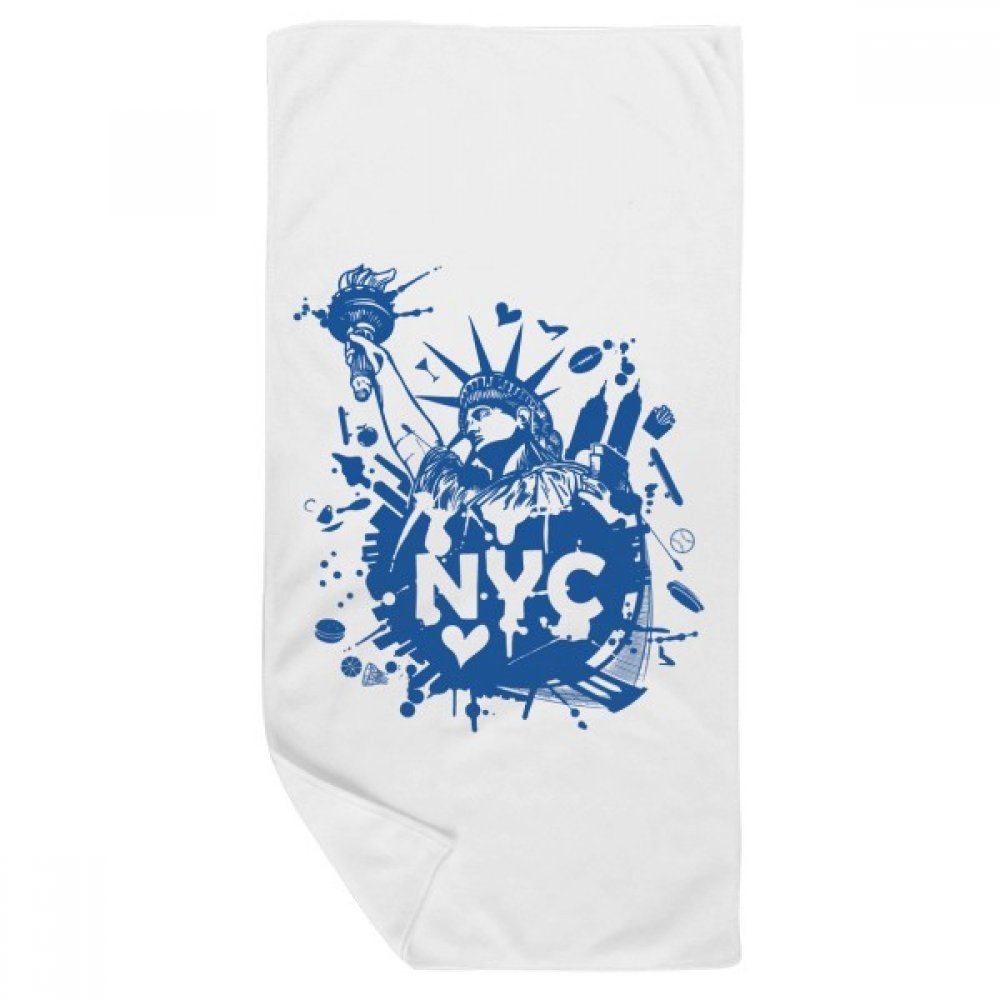 Serviette de bain doux New York City 35x70cm drap toilette multicolore
