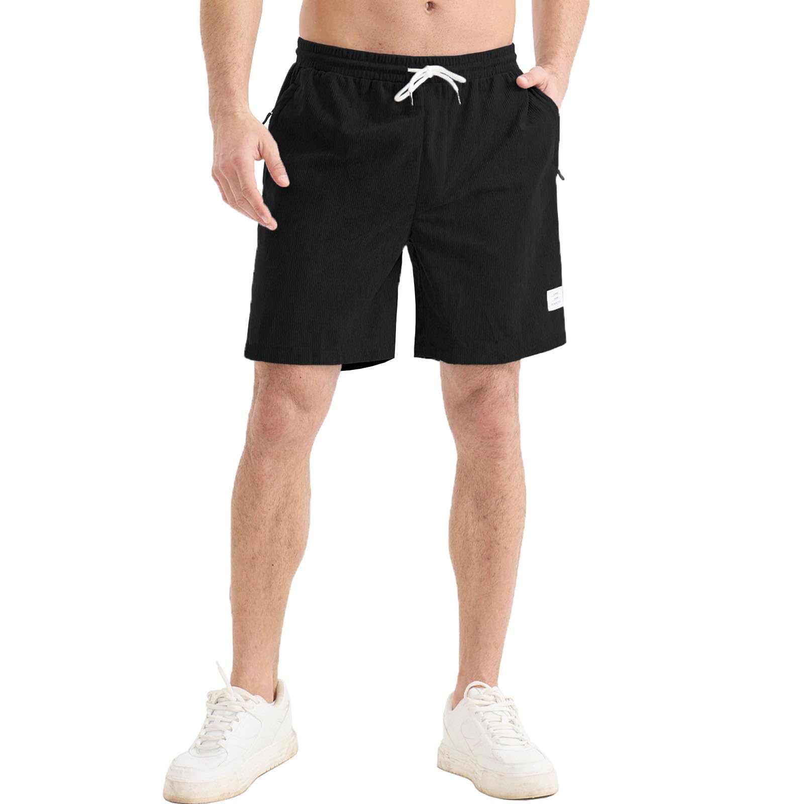 FizzPop Kurze Hosen Herren Shorts Cord mit Reissverschluss Stretch Sport Corduroy Sommer