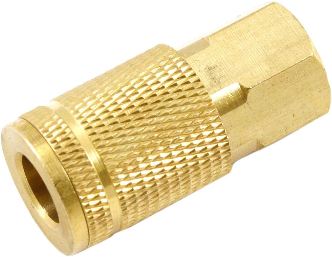 Forney 75519 Air Fitting Male Plug and Female Coupler Set, Tru Flate Style, 1/4-Inch-by-1/4-Inch