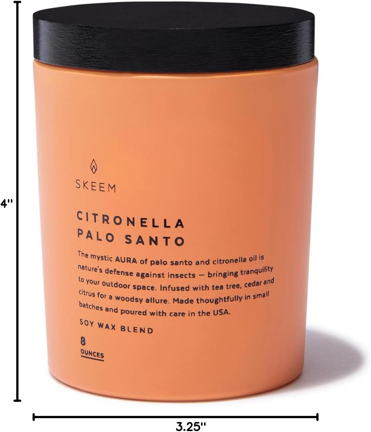 Skeem Aura Citronella Candle - Palo Santo Scented Candle - Palo Santo & Cedar with a Citrus Twist - Soy Wax, All Natural Oils - 50 Hour Burn Time