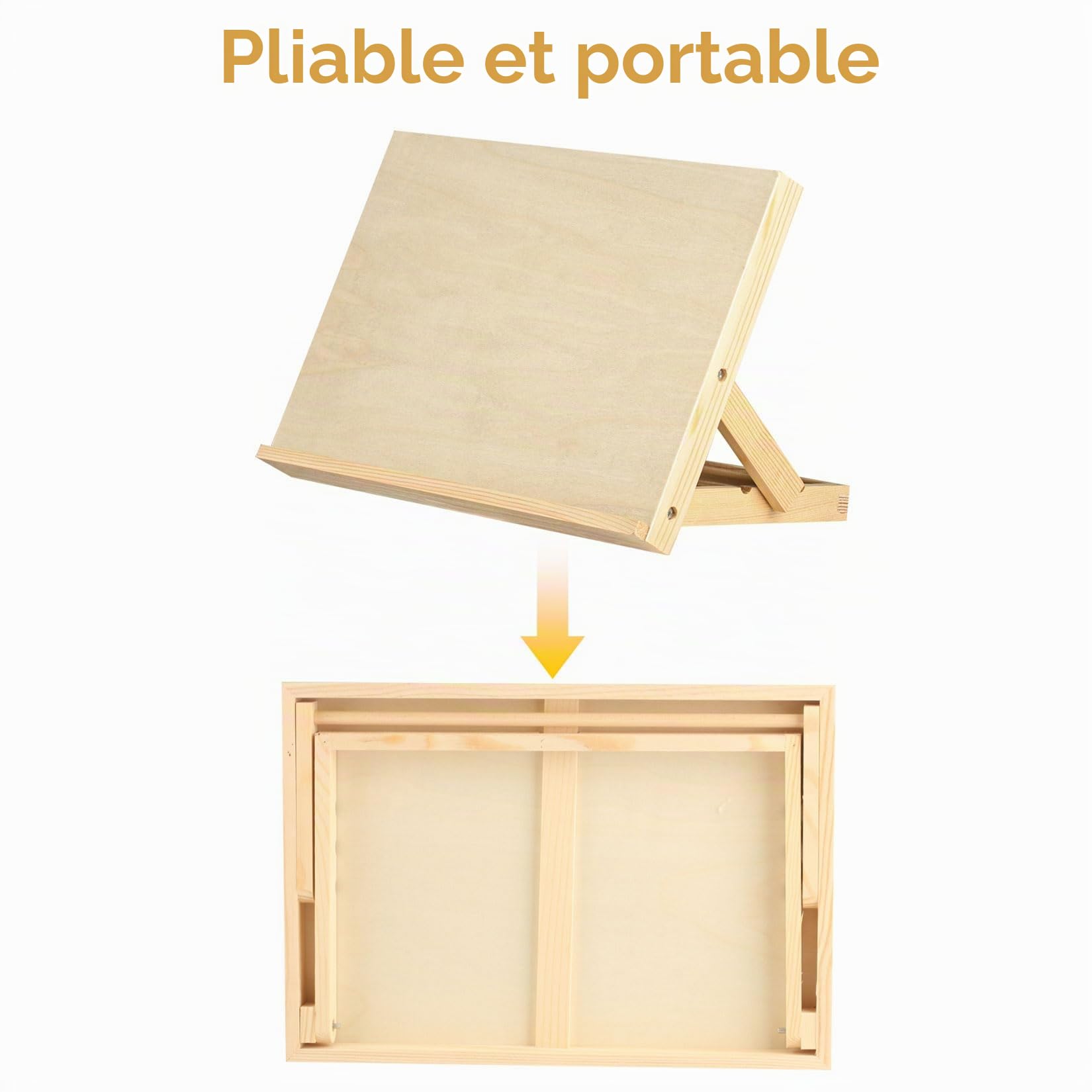 Chevalet de Table Bois, Planche à Dessin Réglable Pliable Portable | Chevalet bois pliable pour artistes, chevalet peinture réglable pour bureau, dessin, peinture, croquis, portable pratique