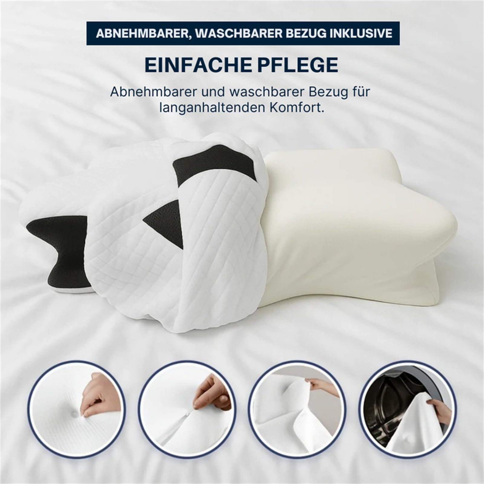 Optimale Unterstützung für Seitenschläfer Kissen Ergonomisches Nackenkissen aus Memory Foam, Nackenstützkissen für Seiten, Rücken und Bauchschläfer, Schlafkissen