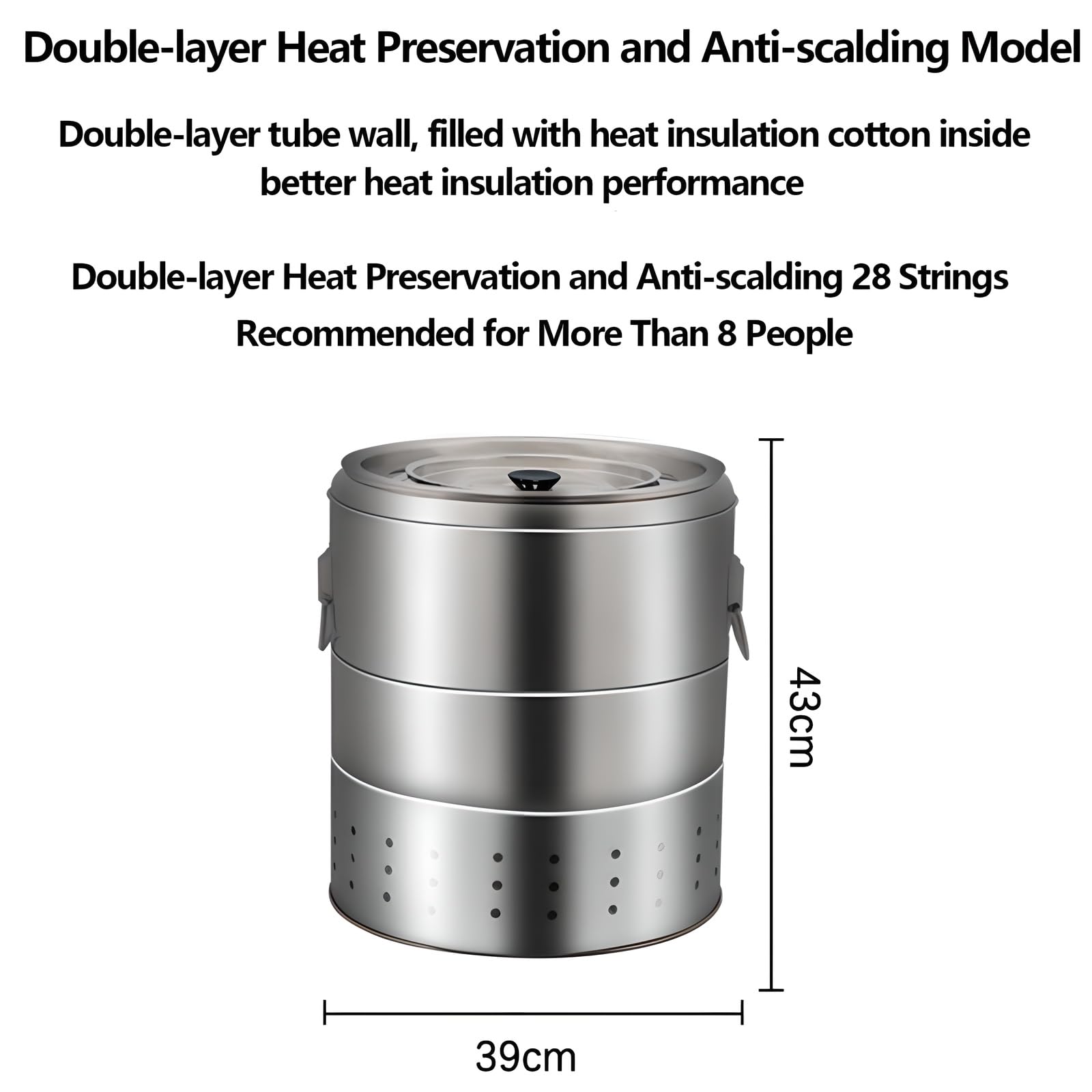 Barbecue portatile senza fumo con 50 spiedini in acciaio inox, arrosto a 360°, grande capacità per cucinare all'aperto, campeggio, picnic e spiaggia