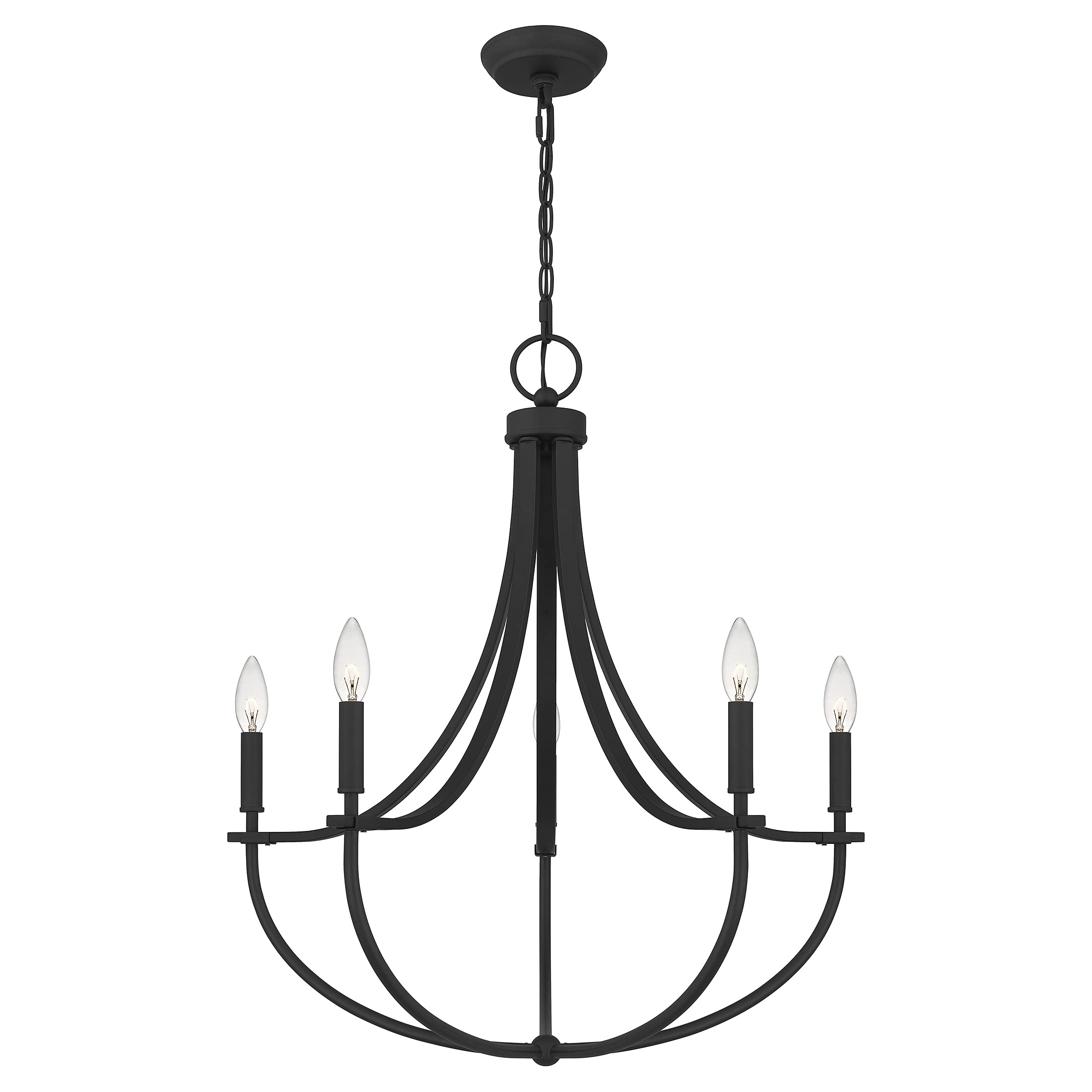 Ashley Harbour Nilson 5-Light Chandelier in Matte Black