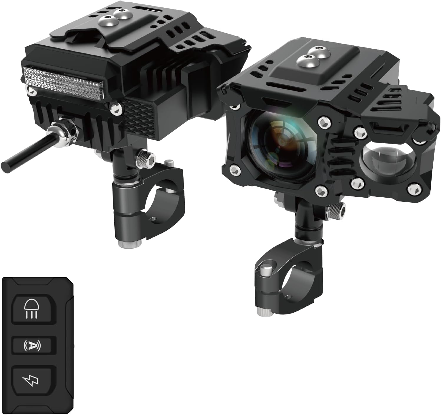 AlienRider M901 Smart Motorcycle Spotlight, 180W Cornering Light, Built-in Six-Axis Gyroscope, 120° Wide Angle, Automatic Brightness Adjustment for High/Low Beam, IP67 Waterproof and Dustproof.