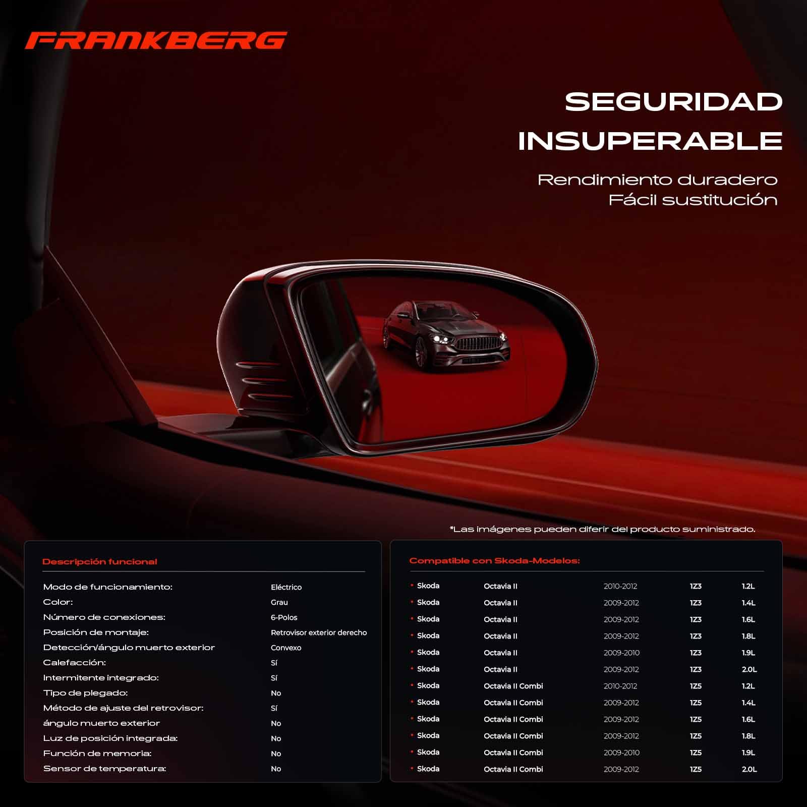 Frankberg Retrovisor exterior derecha 6-Polos Replace #4F0857536AE