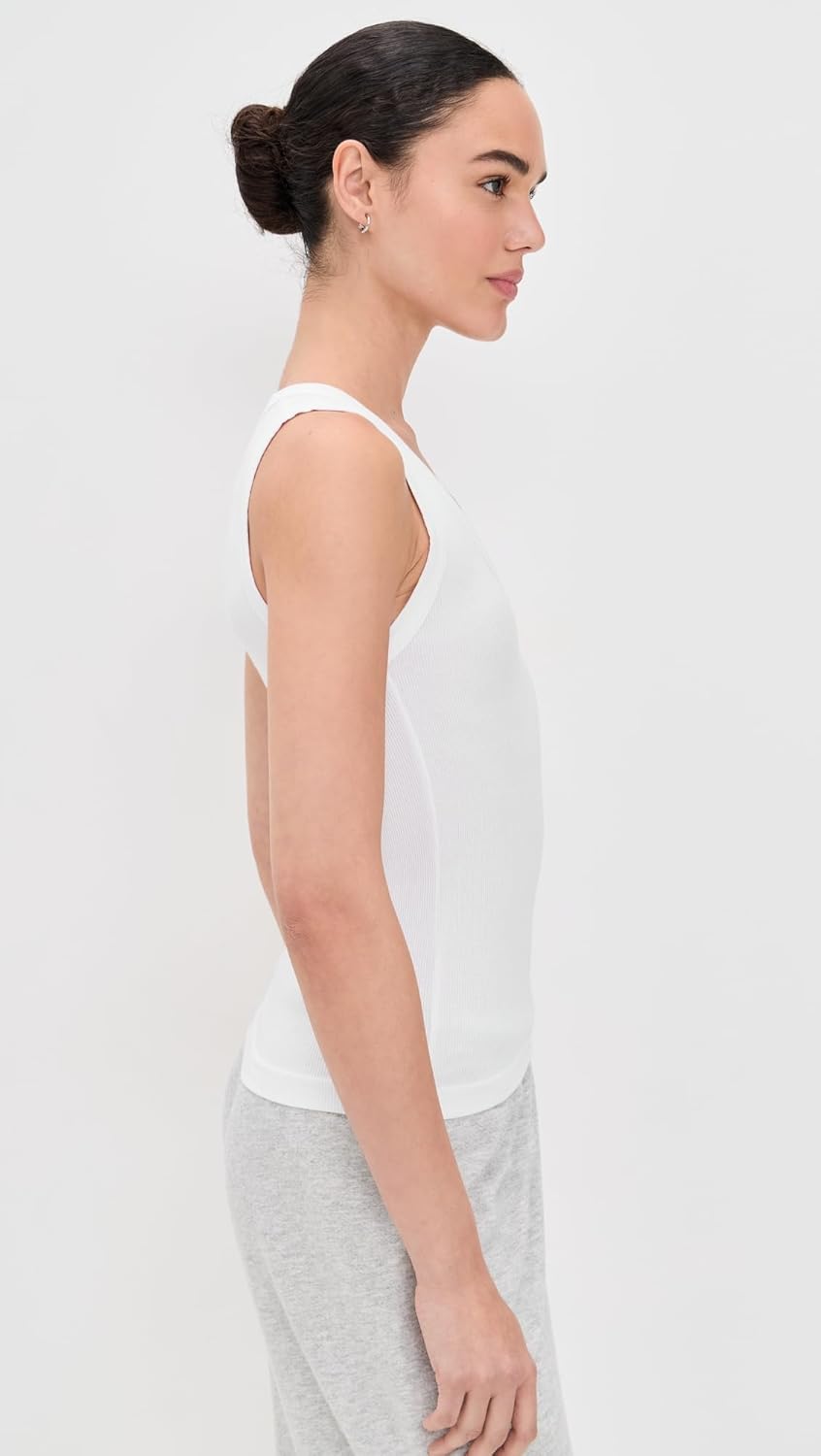 perfectwhitetee Women's Jordan U Neck Ribbed Tank