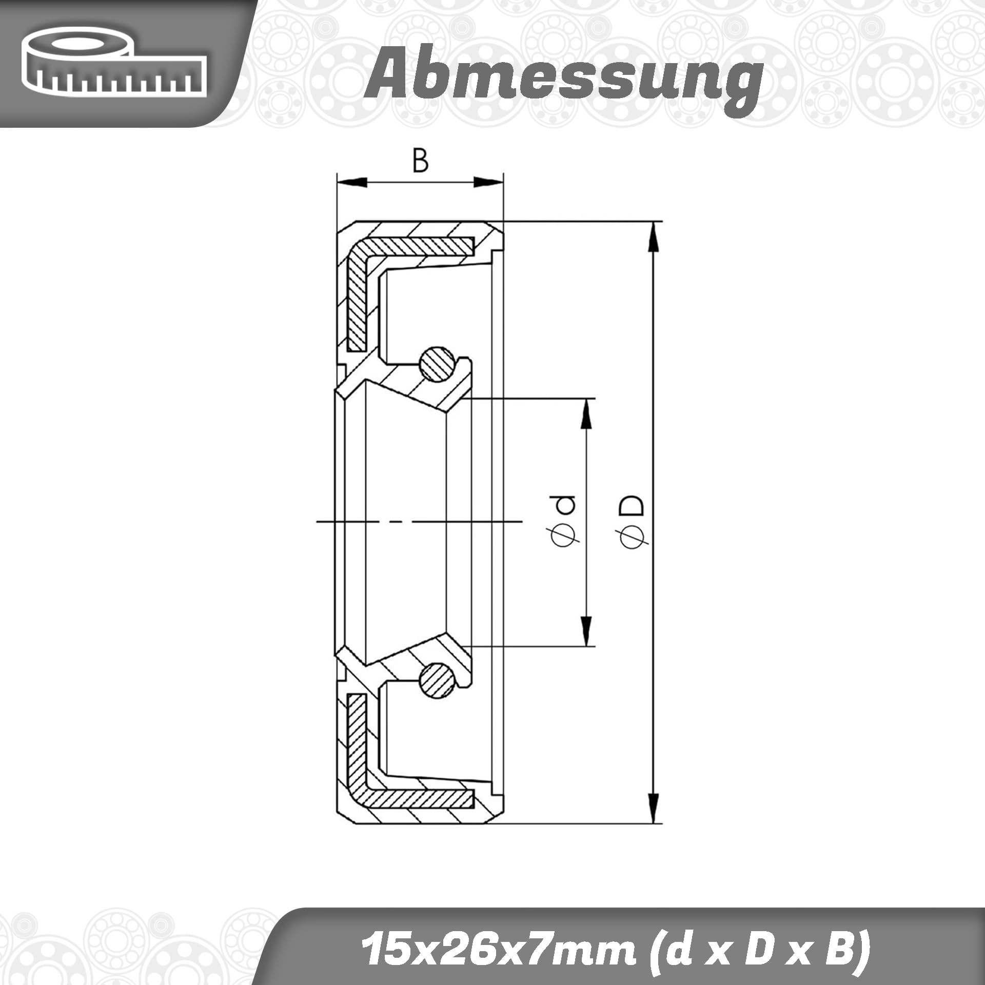 Radial Wellendichtring NBR 150x180x15 mm A/BA/WA Simmerring Hydraulikzylinder
