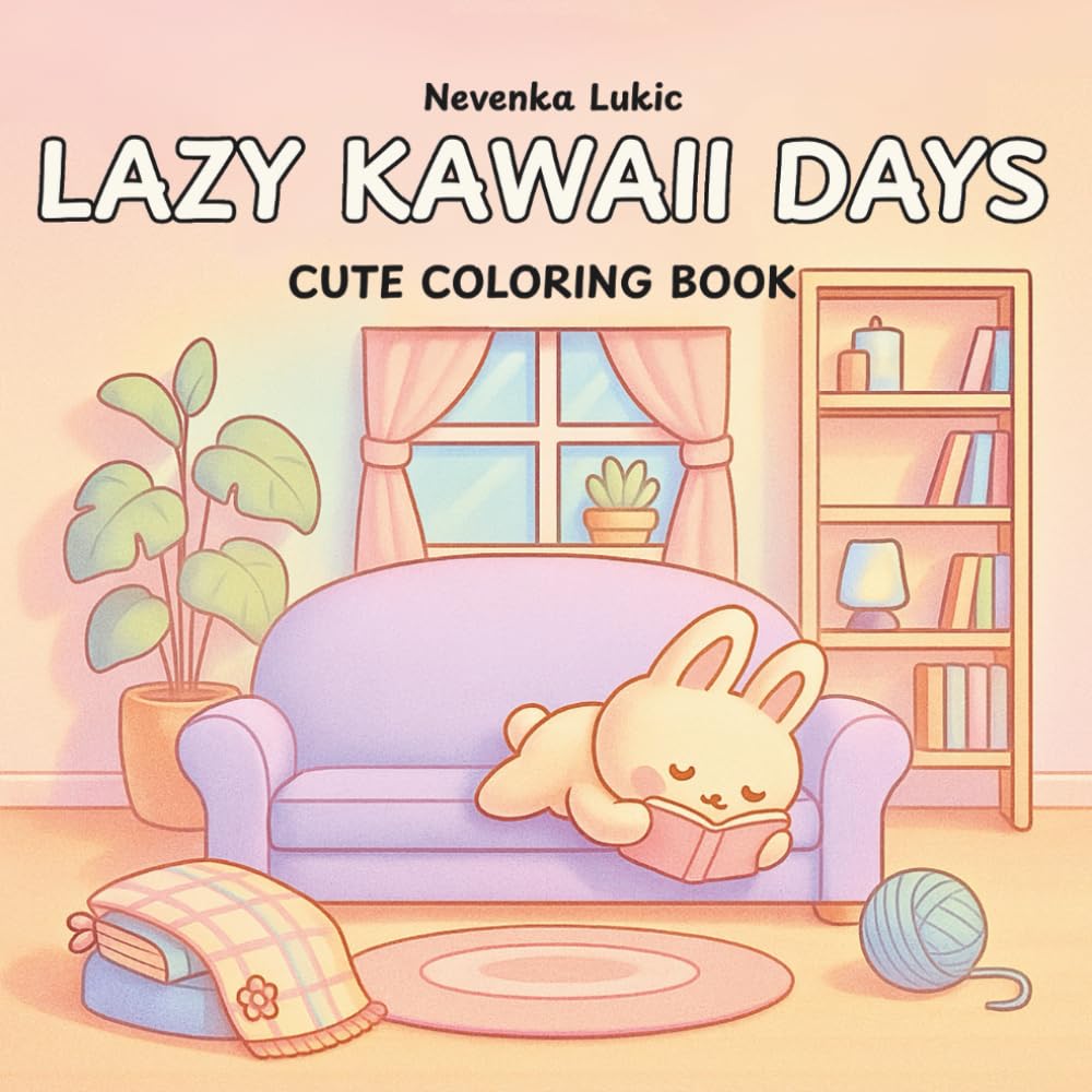 Lazy Kawaii Days Cute Coloring Book: 40 Adorable Animals & Cozy Scenes for Relaxation and Fun