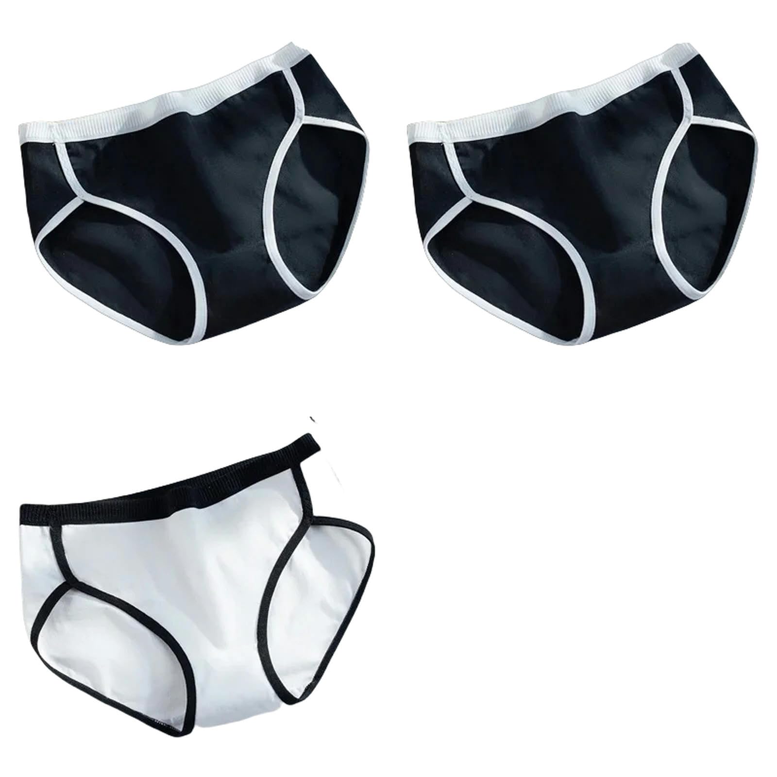 Mutande Donna Cotone 3pcs Mutandine di Cotone Brief da Donna Mutande Sexy Femminile Nere Indugia Bassa Vita Bianche da Donna Panty Lingerie Lingerie-Bianco Nero Nero-l