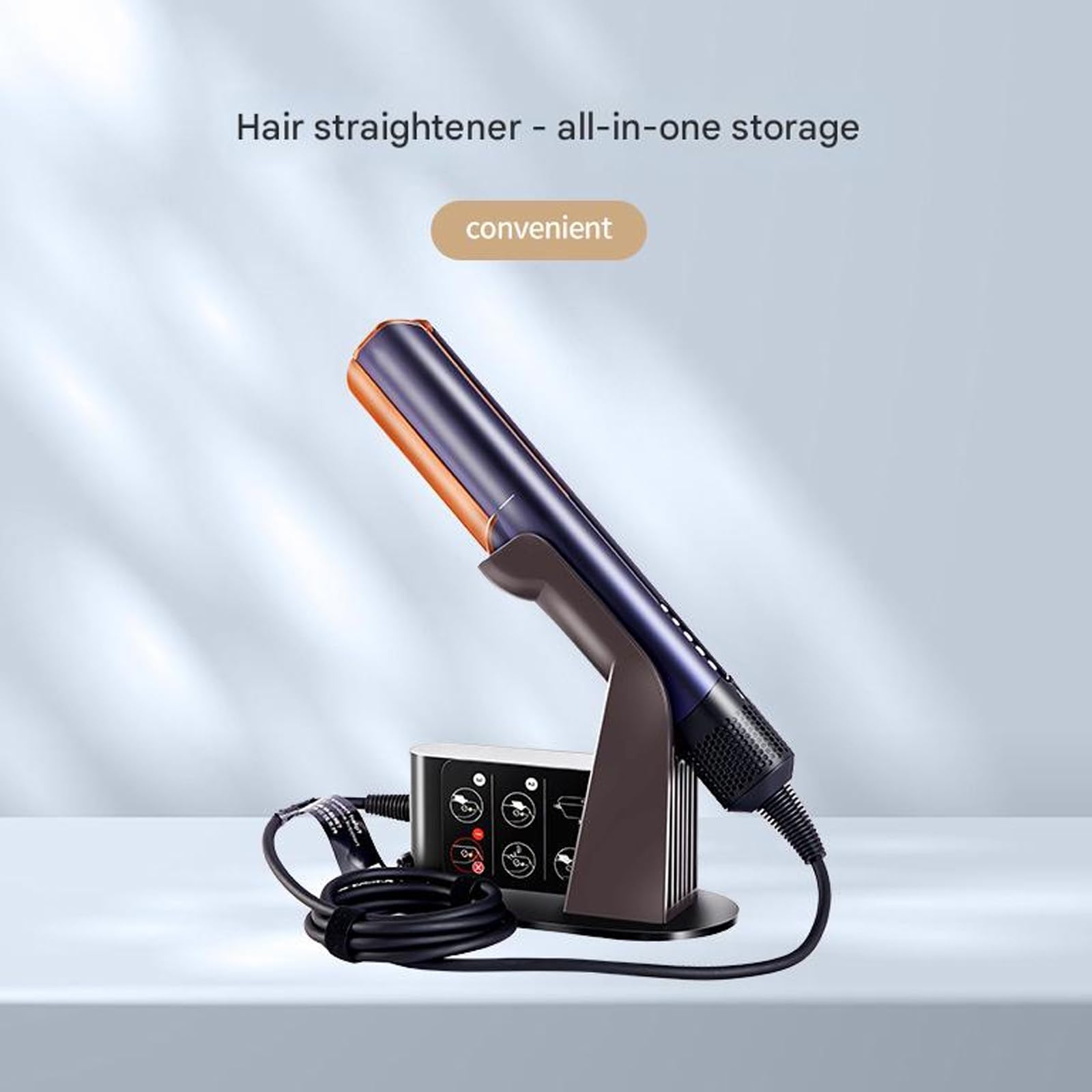 Solución de almacenamiento vertical de aleación de aluminio para secador de pelo, soporte de exhibición para baño organizado y dormitorio, estante de almacenamiento de electrodomésticos