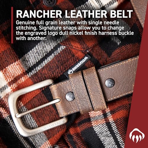 Snapklik.com : WOLVERINE Men Rugged Boot Leather Work Belt