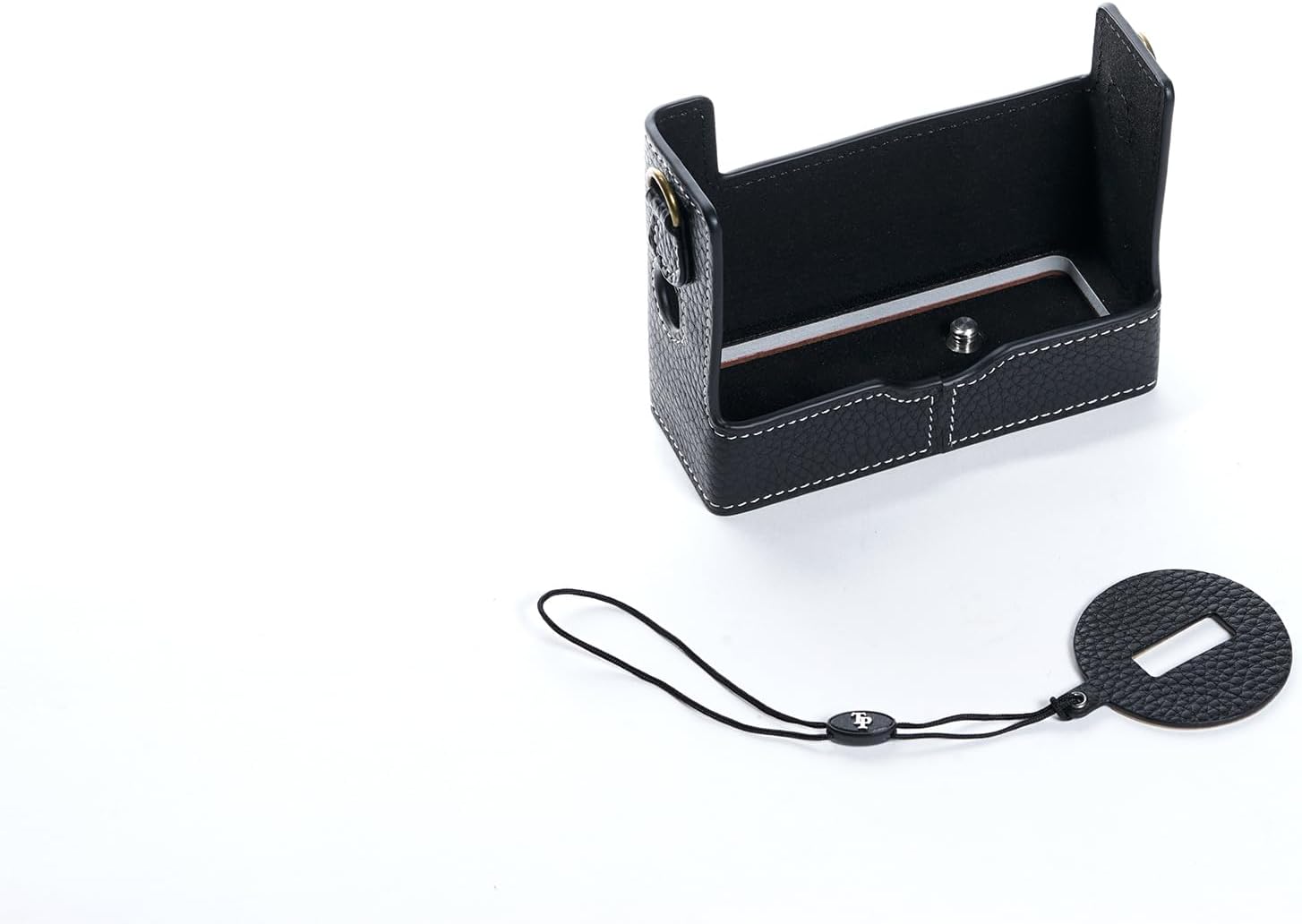 35AF Case, BMAOLLONGB Handmade Genuine Real Leather Half Camera Case Bag Cover for Rollei 35AF with Lens Cover (Black)