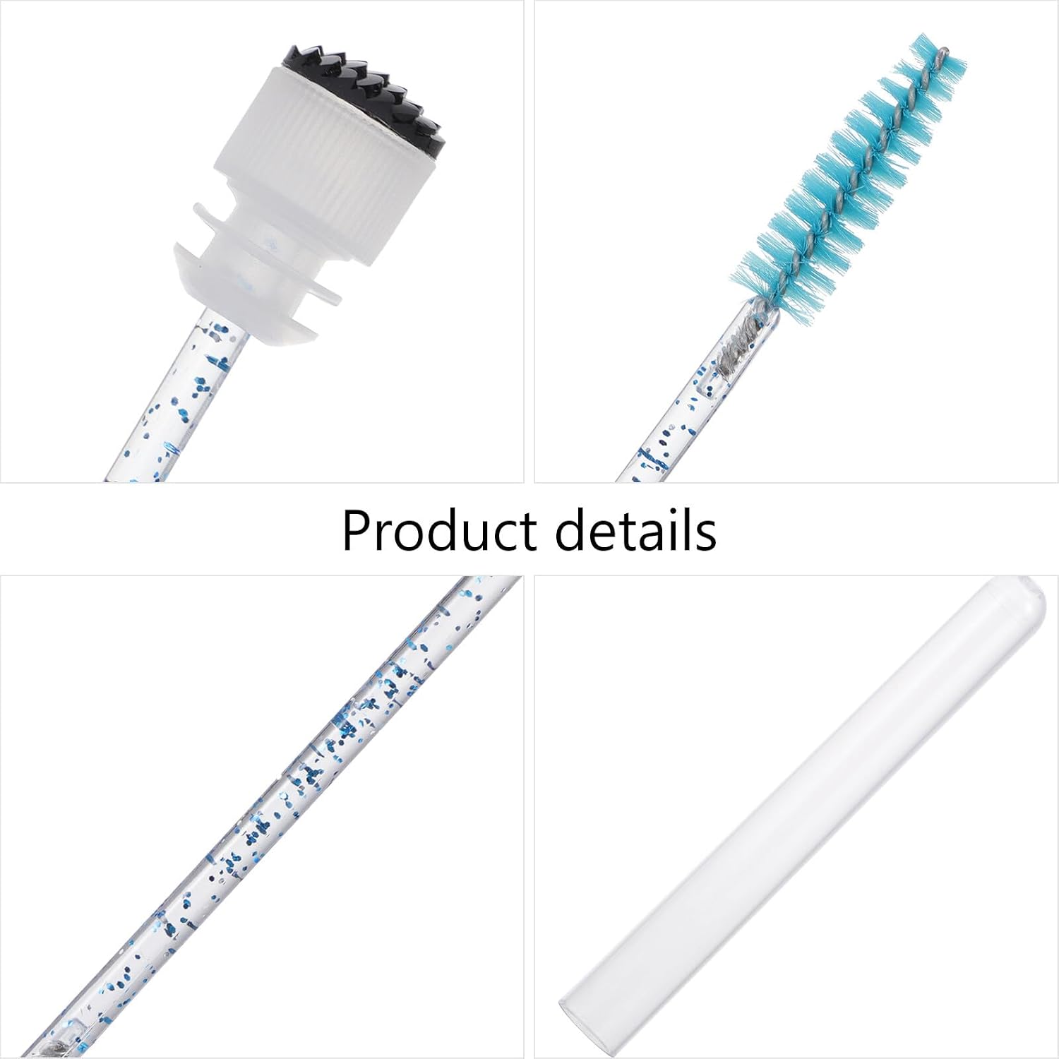 30pcs Disposable Eyelash Mascara Wands with Tubes Portable Crystal Rod Lash Brushes Lightweight Eyebrow Applicators for Travel Makeup Artists and Daily Beauty Use Random Color