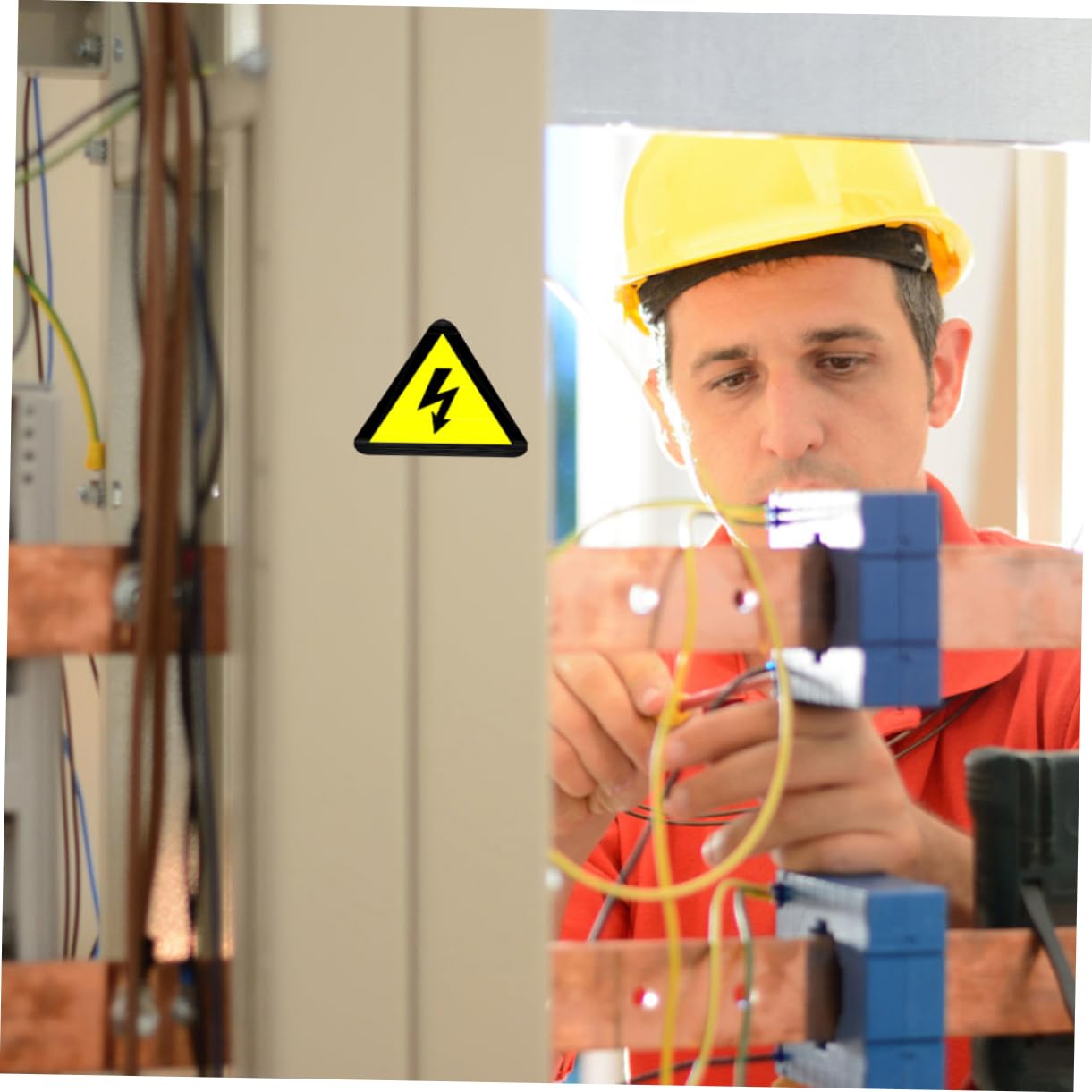IMIKEYA 15 pièces Autocollants Avertissement Électrique Lot de Étiquettes Adhésives de Sécurité pour Équipements Signalétique Danger Électricité