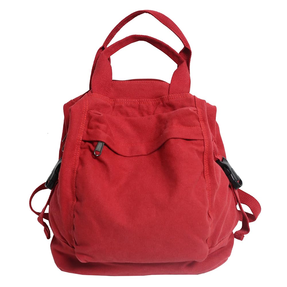 CRGANGZY Mochila de lona vintage para ir al colegio, color sólido, mochila de viaje estética hippie Y2K para mujeres y niñas