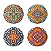 4 Fundas Mandala para Cojines Redondos, Diferentes Modelos, Fundas Decorativas para salón, habitación, terraza etc. Tejido sublimado Fabricados es España (2 Caras, Mandala 7, 45x45)
