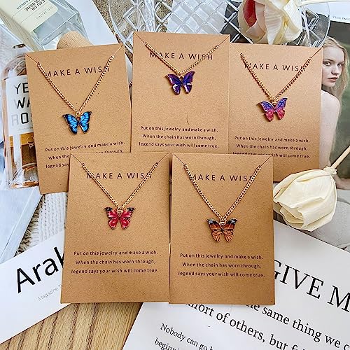 Shining Diva Fashion 5-6 Pcs Latest Stylish Butterfly Jewellery Necklace Set for Women Pendant Necklace Gifts for Girls - Image 5