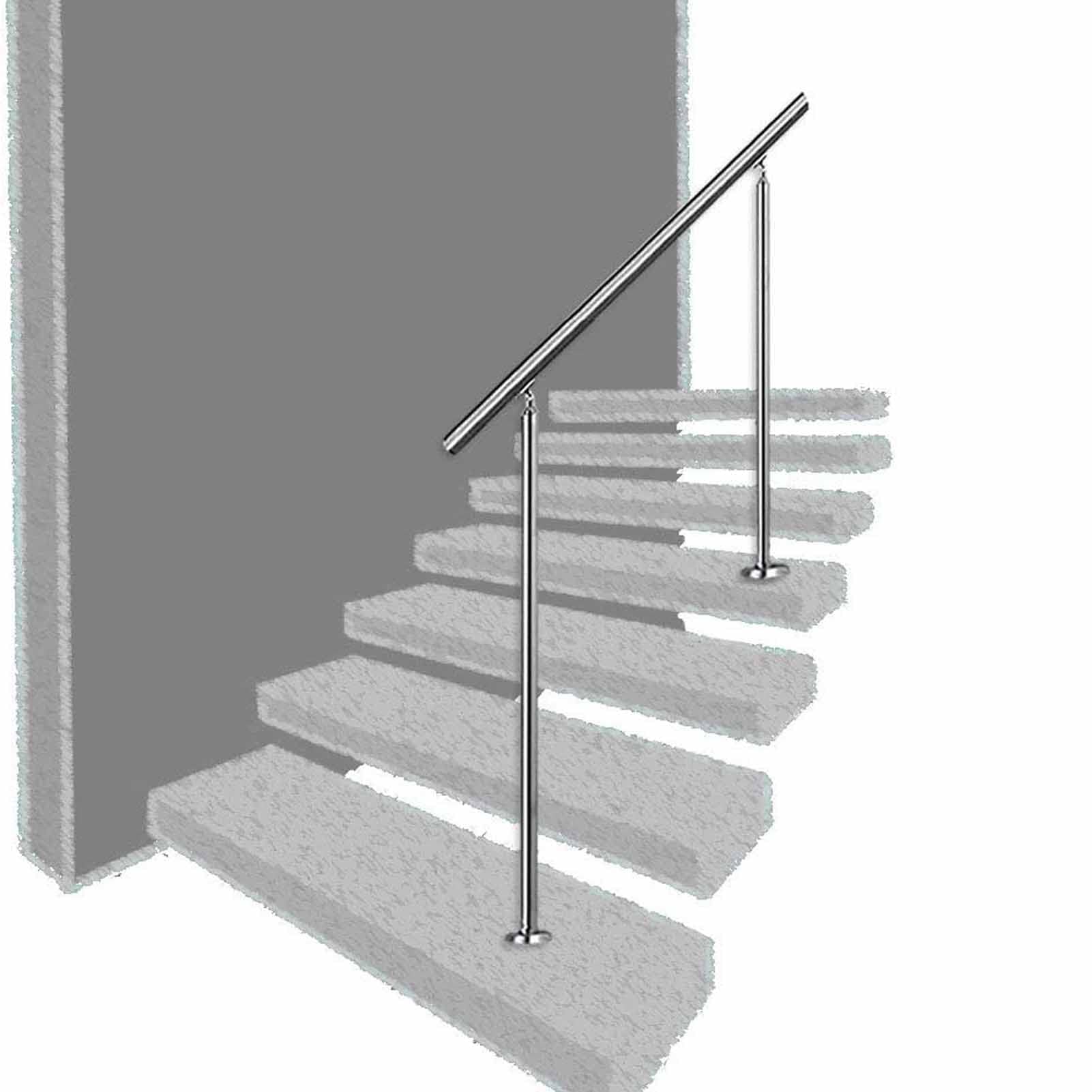 Rampe escalier intérieur inox 100cm pour aide à la mobilité des personnes âgées