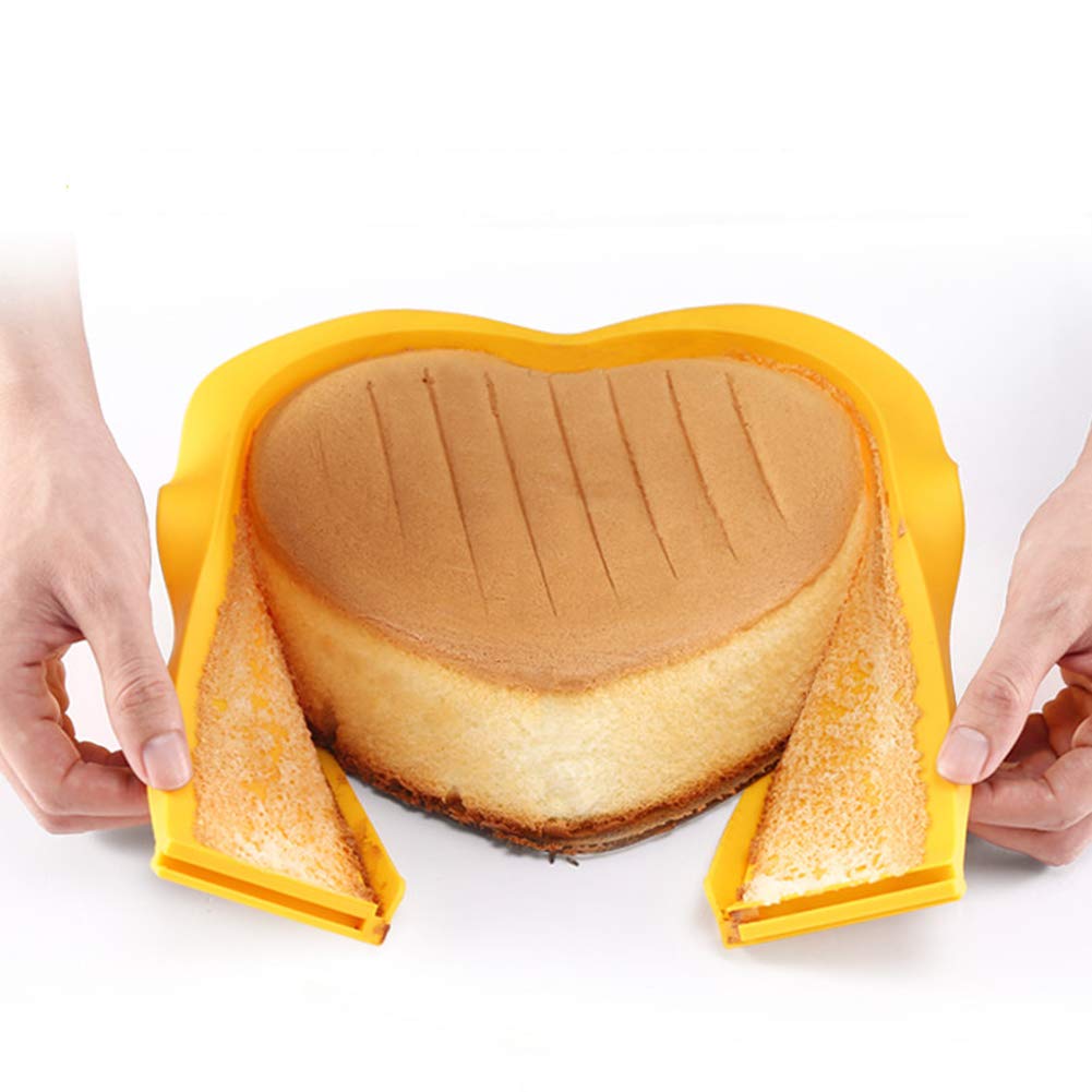 Molde de silicona antiadherente para tartas con forma de corazón de 8 pulgadas con anillo extraíble y parte inferior de vidrio, a prueba de fugas, grado alimenticio para hornear pan de mousse de gasa