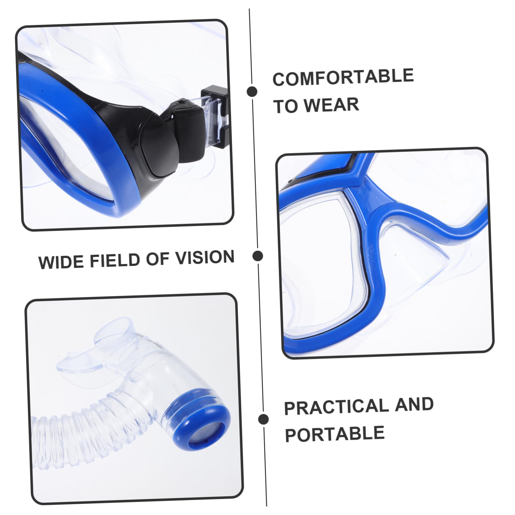 Balacoo Scuba Mask Snorkel Clip Diving Goggles Set for Snorkeling Comfort Fit Leakproof Design