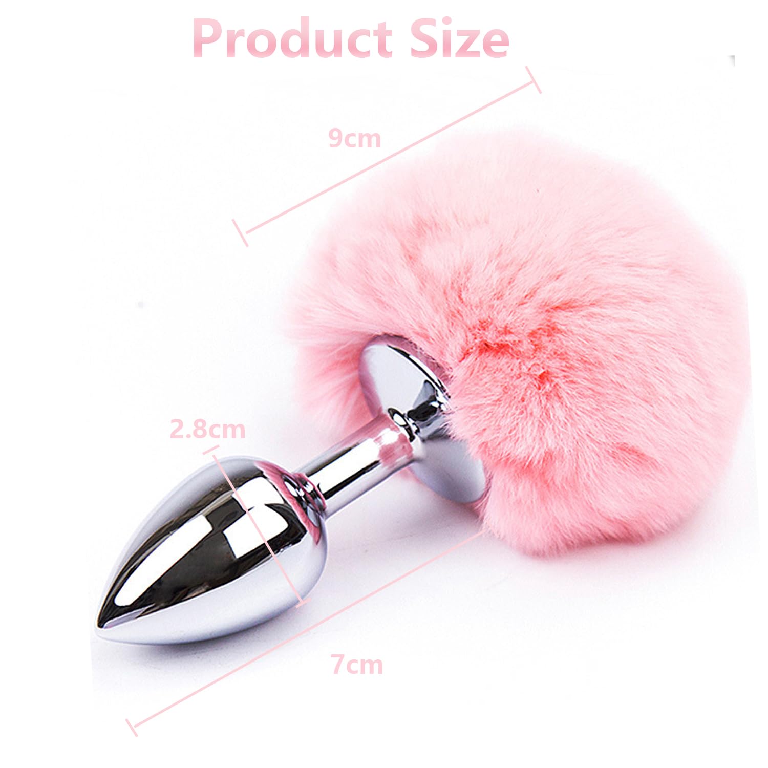 Anal Plug Adult Sex Toy,Small Size Butt Plug Metal Butt Plug Sexual Anus Rabbit's Tail Anal Sex Toys,Stainless Steel Anal Butt Plugs Anal Trainer Toys for Adult Women,Men and Couples(Pink)