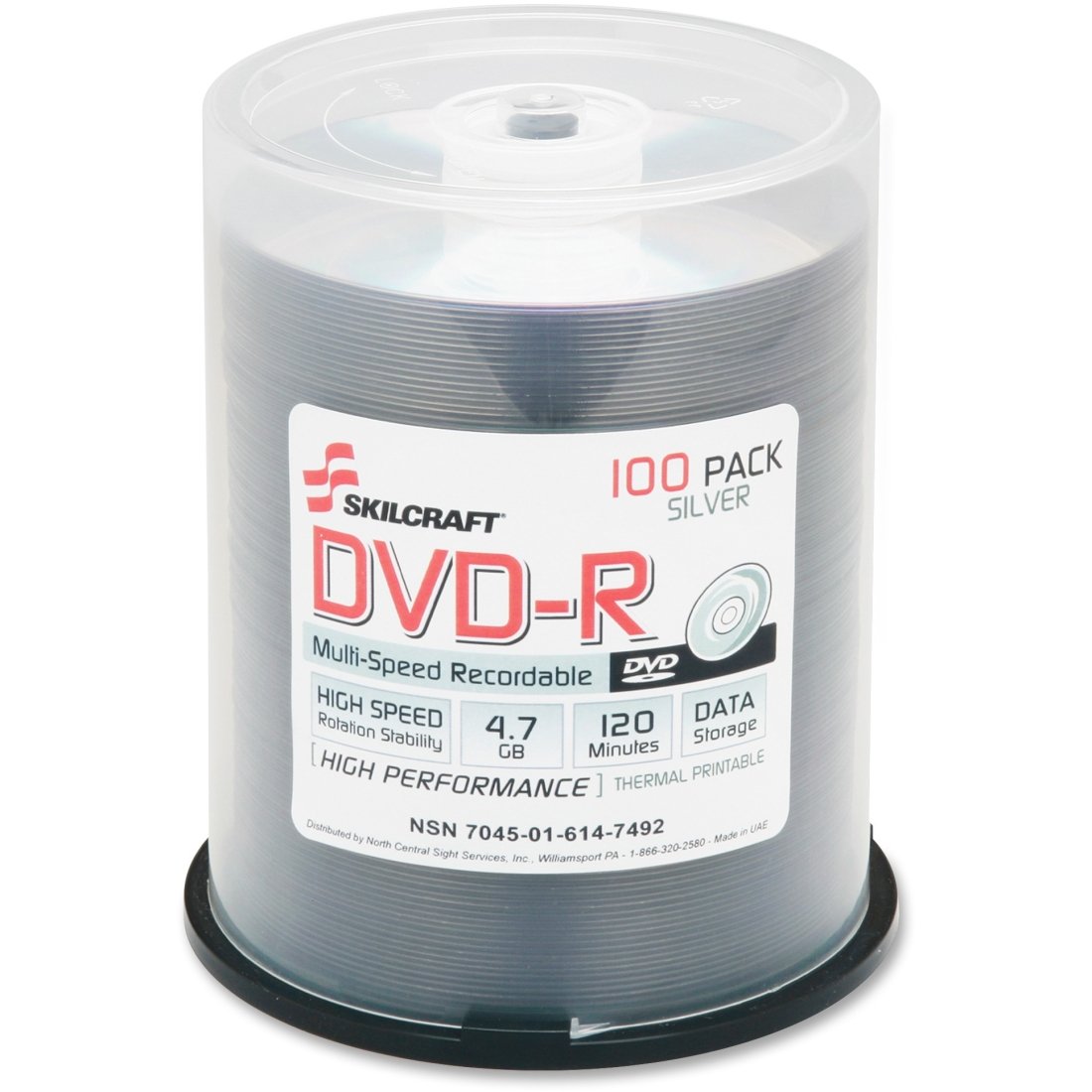 Amazon.com: Skilcraft DISC,DVR,RECRDABL,100PK,SR : Electronics