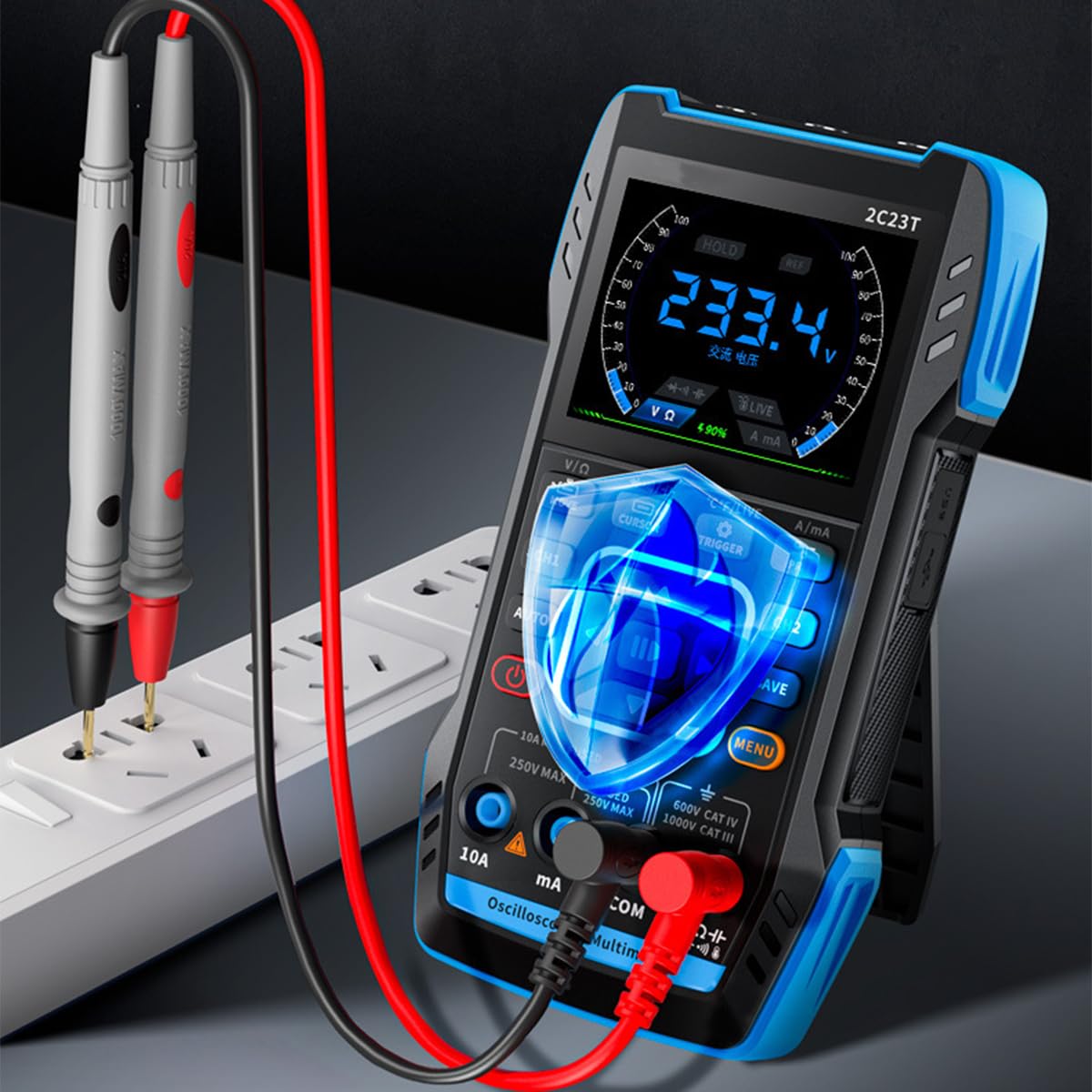 DollaTek 3 in 1 oscilloscopio digitale multimetro generatore di segnale con larghezza di banda di 10 MHz frequenza di campionamento 50 MSa/s TRMS 9999 conteggi canali doppi strumenti per autoveicoli