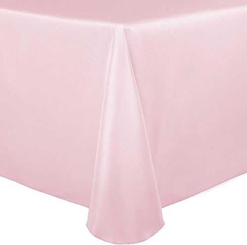 ULTIMATE TEXTILE Mantel ovalado de satén nupcial de 60 x 120 pulgadas, color rosa hielo