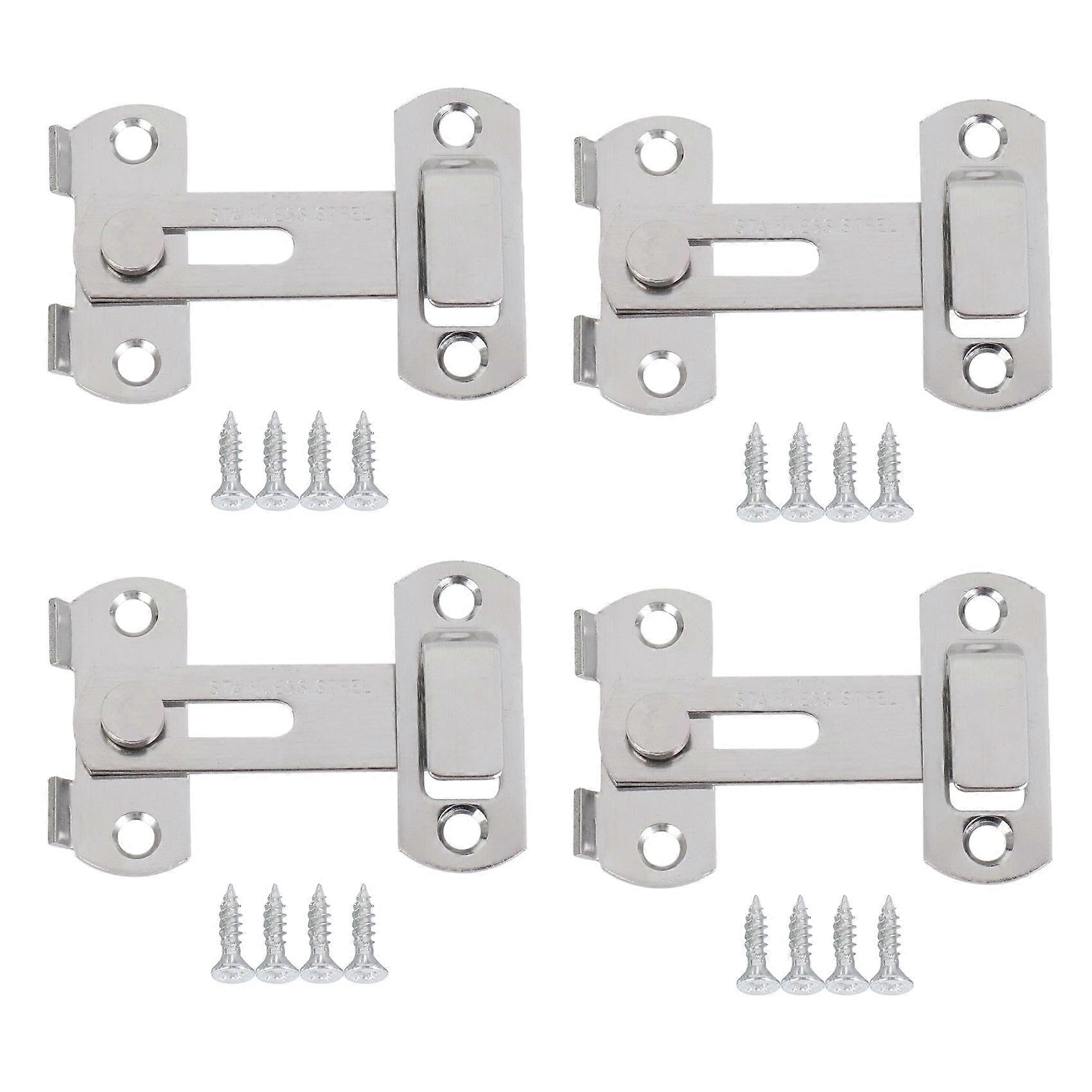 Joyhappst Image Color 4X Hasp Latch Metal Hasp Latch Lock Sliding Door Lock For Window Cabinet Fitting