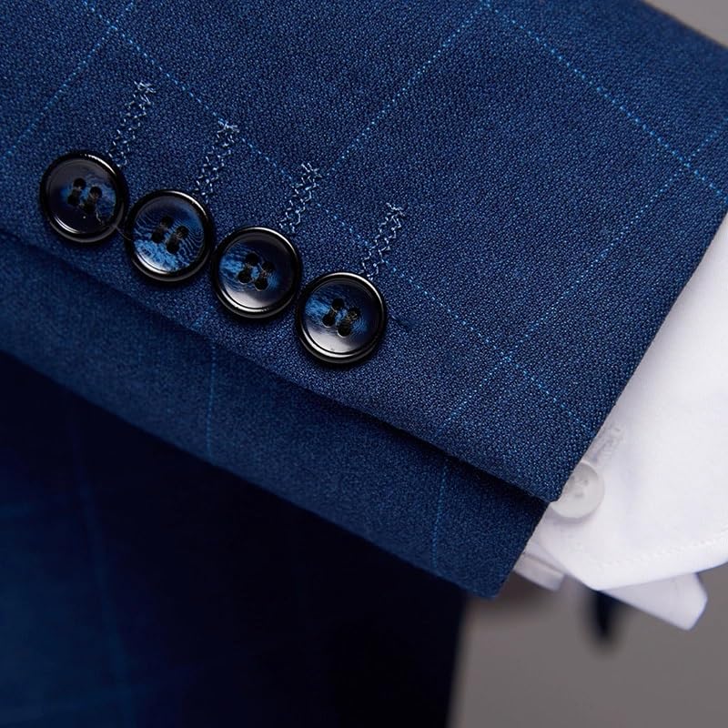 Men’s Formal Business 3 Piece Suit Set with Pants and Vest, Wedding Tuxedo Outfit for Office and Party2