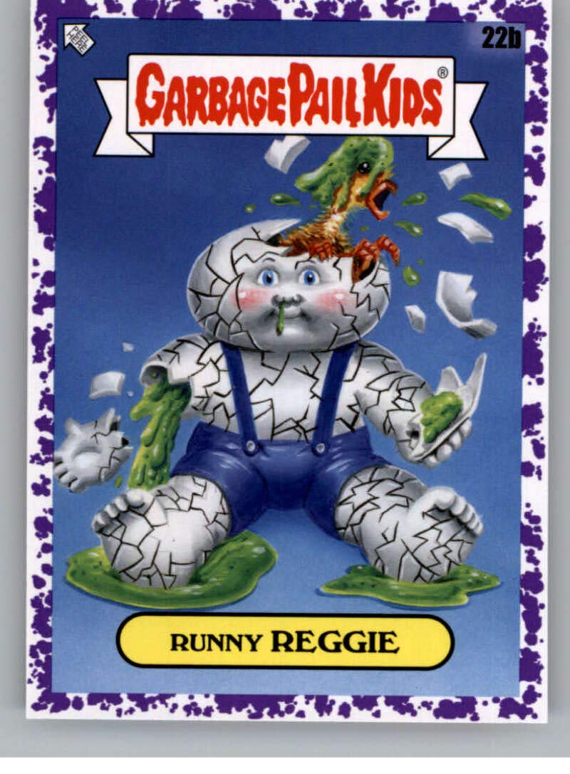 2020 Topps Garbage Pail Kids Series 2 35th Anniversary Jelly Purple NonSport Trading Card #22B RUNNY REGGIE In Raw (NM or Better) Condition