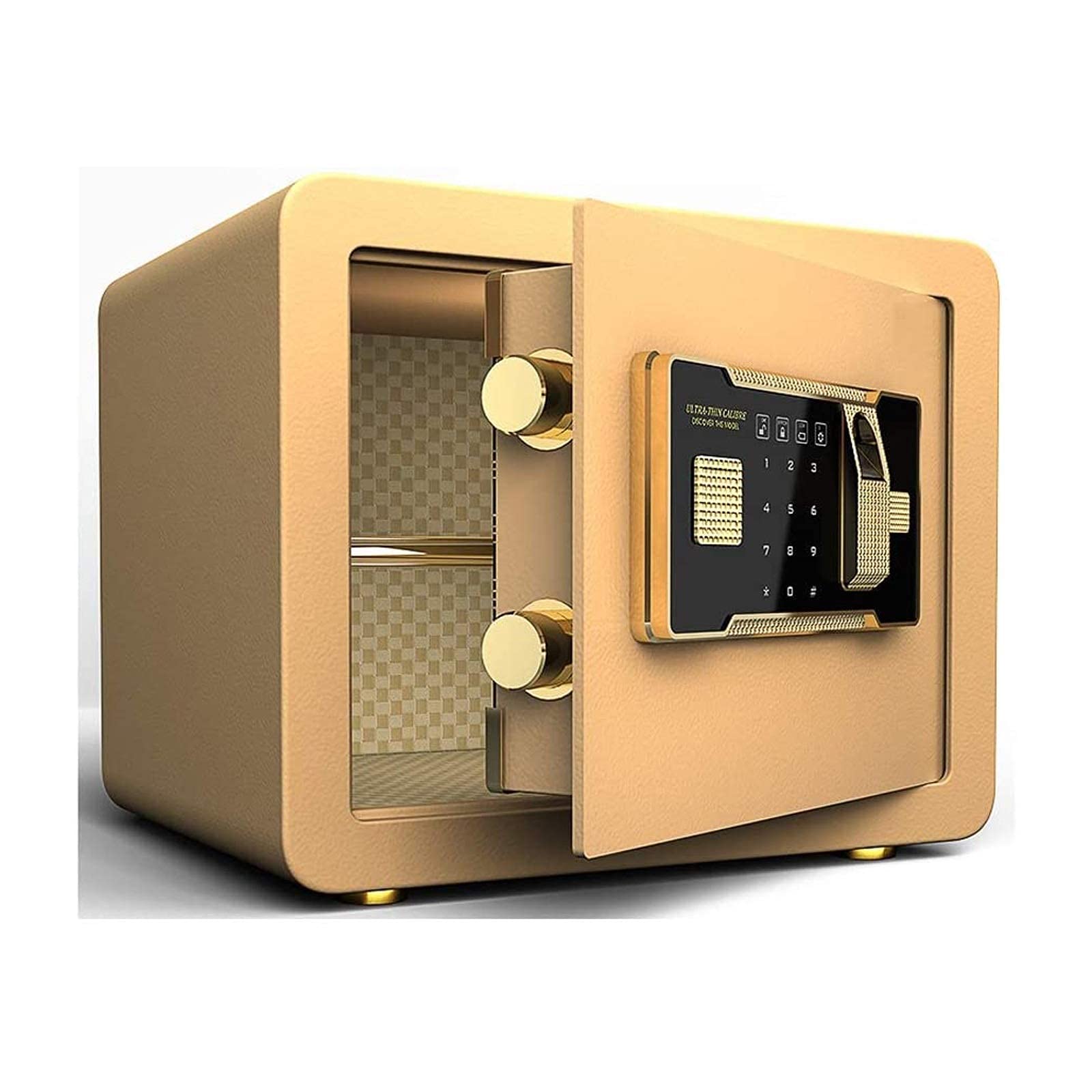 Caja fuerte de alta seguridad ignífuga e impermeable con huellas dactilares y doble bloqueo, caja fuerte electrónica de acero digital para almacenamiento en el hogar de objetos de valor en efectivo y