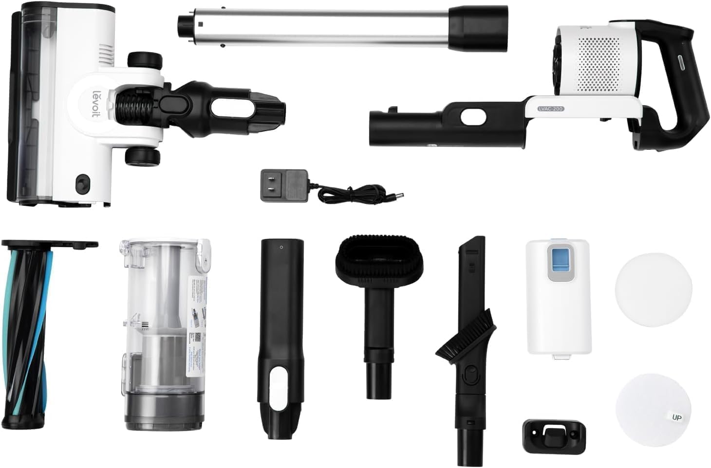Levoit Aspirateur Balai sans Fil Anti-Enchevêtrement, 2.8kg Léger, 5 Couches Filtre à 99,9%, jusqu'à 50 Mins, Lumière LED, Accessoires 4 en 1 pour Poils d'animaux, Sols Durs, Voitures, Vacuum Cleaner